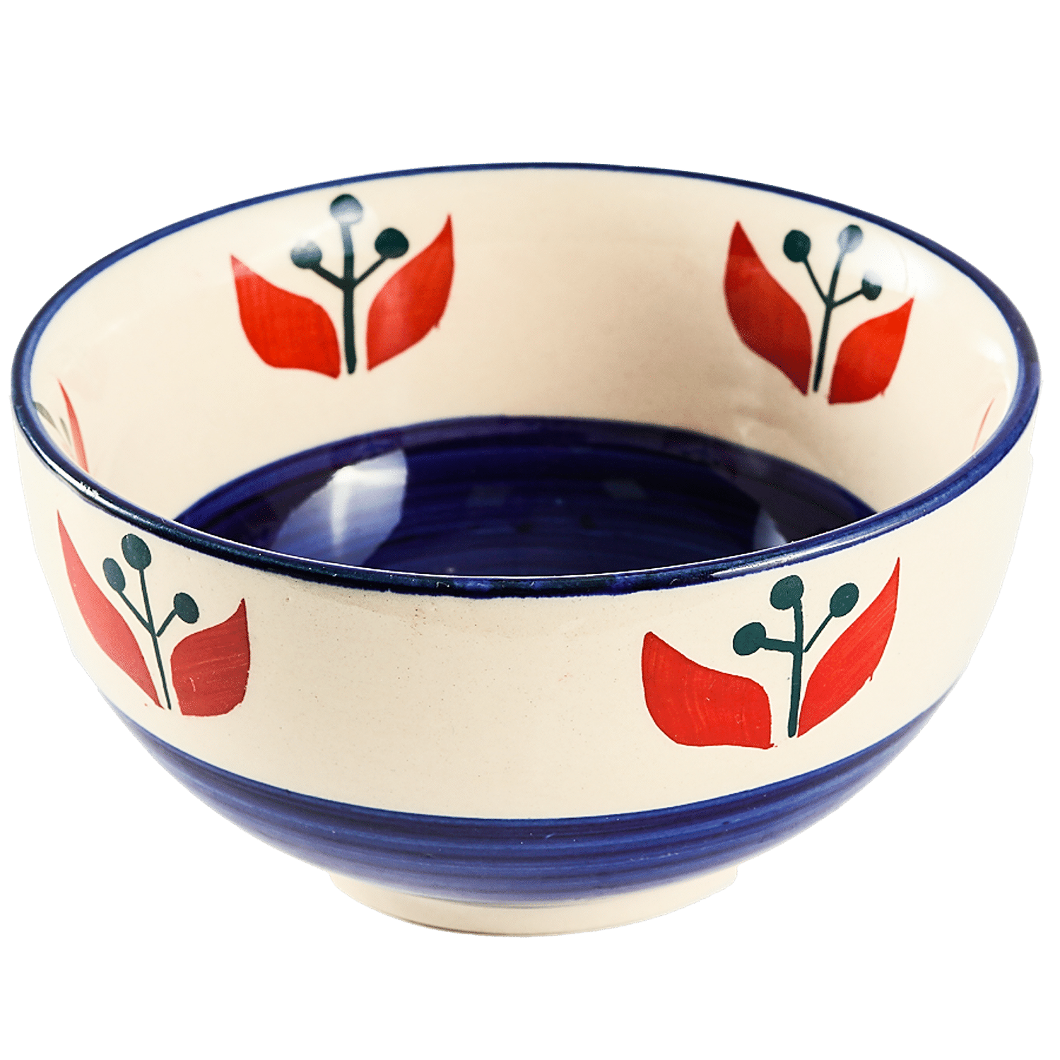 Buy BB Home Earth Serving/Mixing Bowl, Hand Painted Ceramic - Blue Red  Petals Online at Best Price of Rs 149 - bigbasket