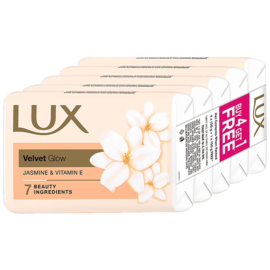 Buy Lux Velvet Glow Beauty Soap Jasmine  Vitamin E, For Glowing Skin  Online at Best Price of Rs 265.05 bigbasket