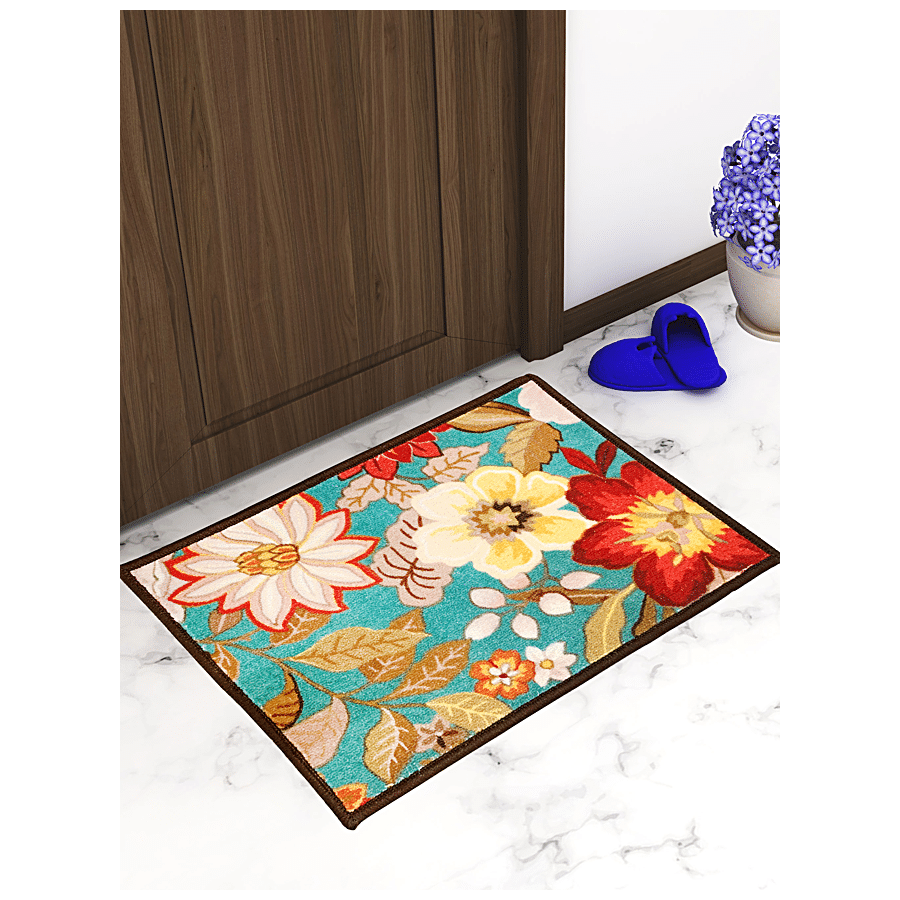 Buy White Floral Cotton 24x36 Inches AntiSkid 1 Door Mat By Fusion  Furnishing at 33% OFF by Fusion Furnishing