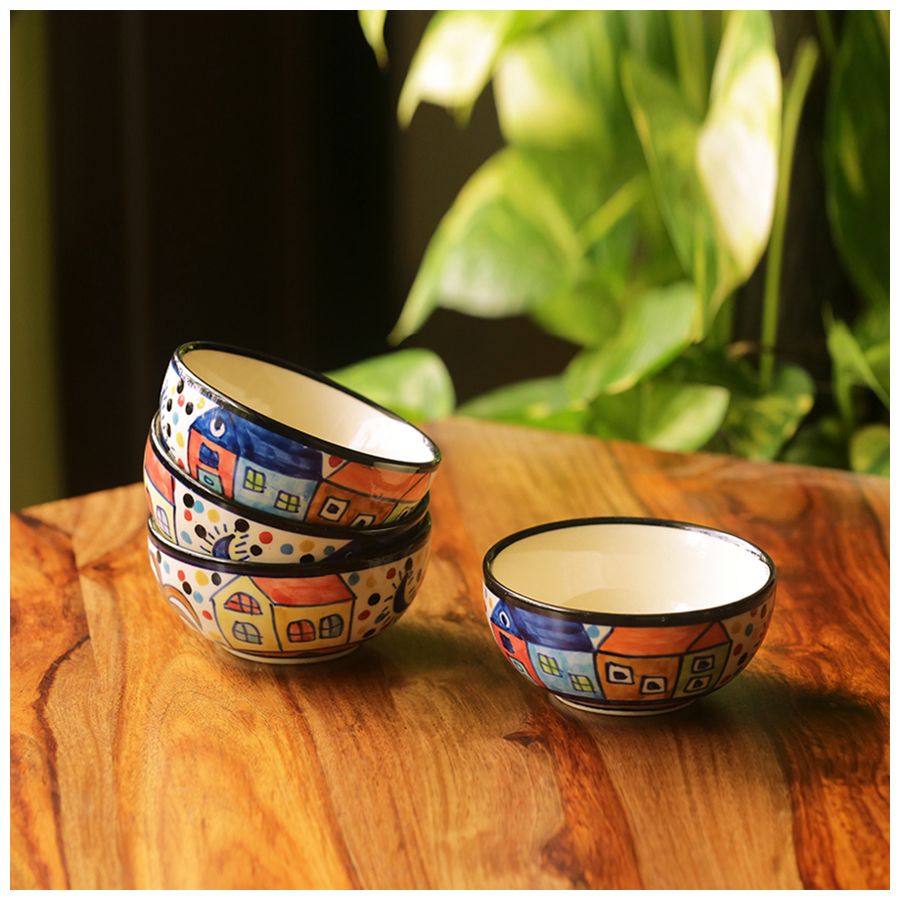 hand painted ceramic serving bowls