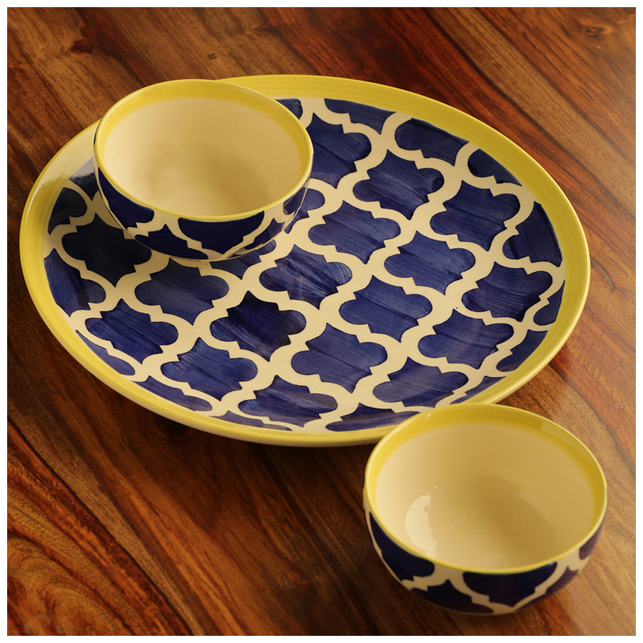 hand painted ceramic serving bowls