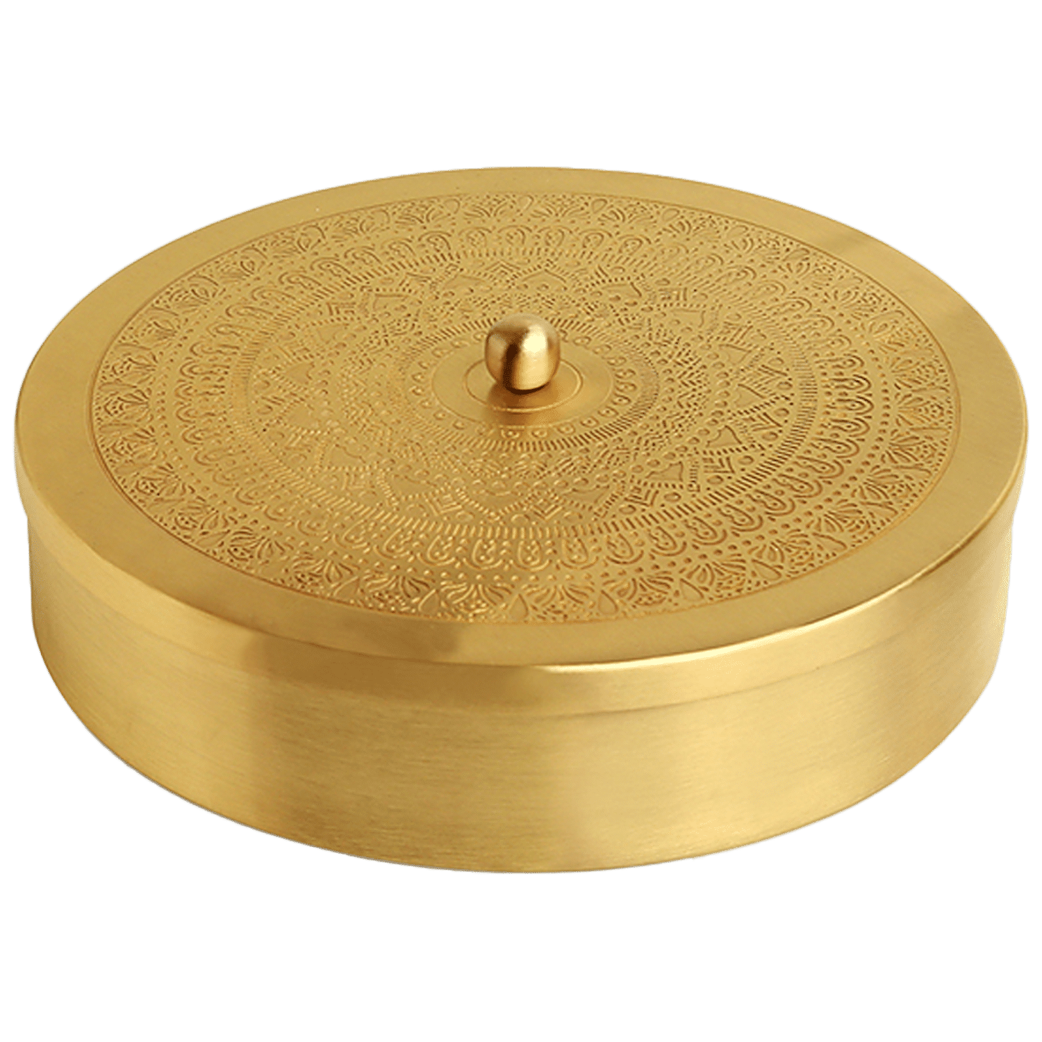 Pure Brass Masala Box Set with Brass Spoon Container 100 ML-Food