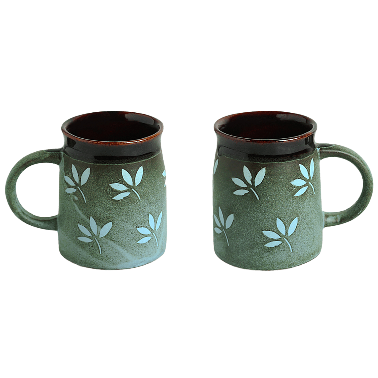 ExclusiveLane Half Ceramic Tea Cups | Black, 130ml | Set of 2 | Handmade  Studio Pottery Tea Glasses for Tea Party | Coffee Mugs for Hot or Cold