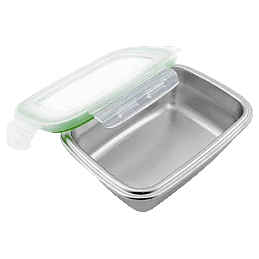 Stianless steel lunchbox 1400 with airthight cover and removable divider :  Stellinox