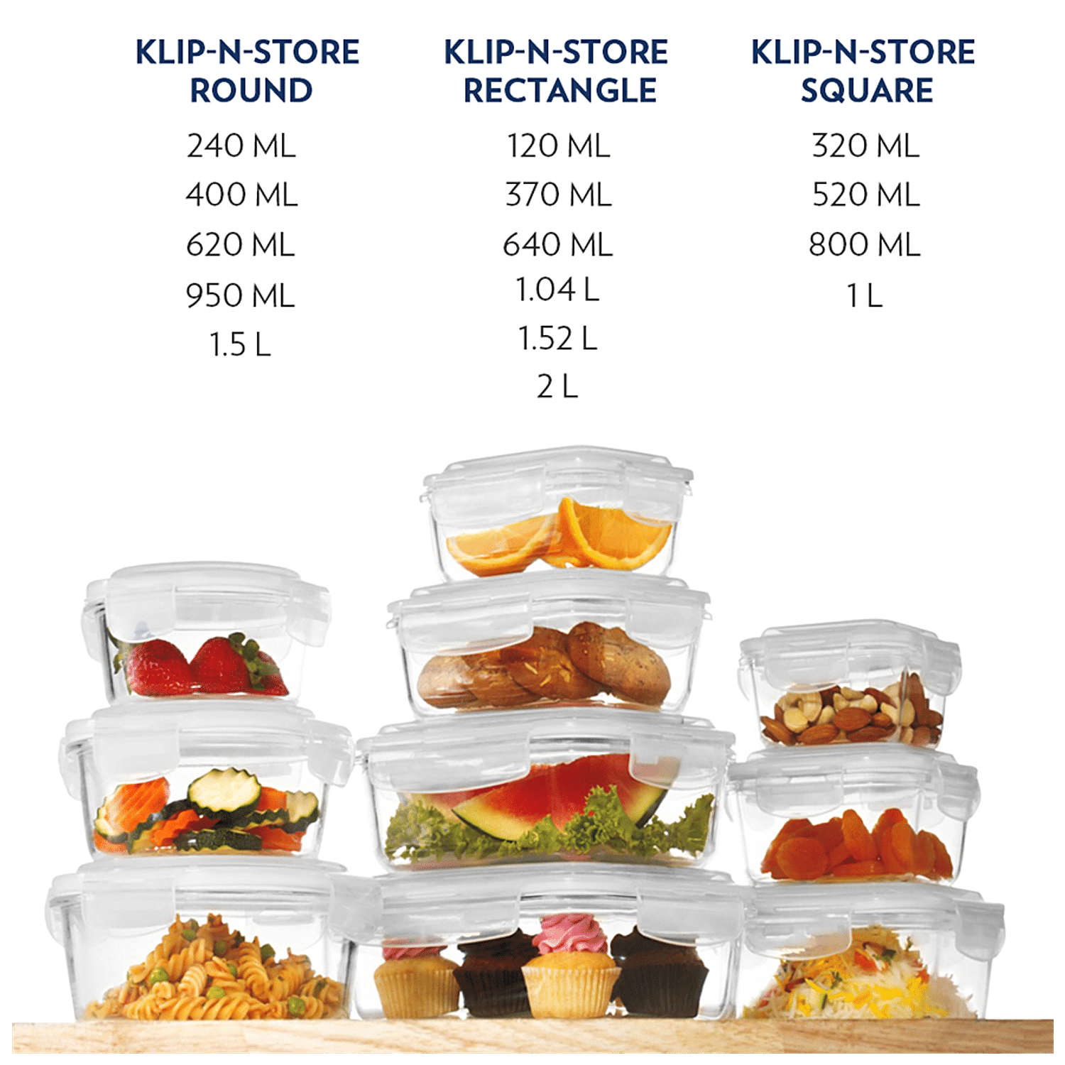 Borosil Klip N Store Glass Storage Containers for Kitchen with Air-Tight  Lids, Microwave & Oven Safe, Rectangular, Set of 2 (370 ml, 370 ml), Clear