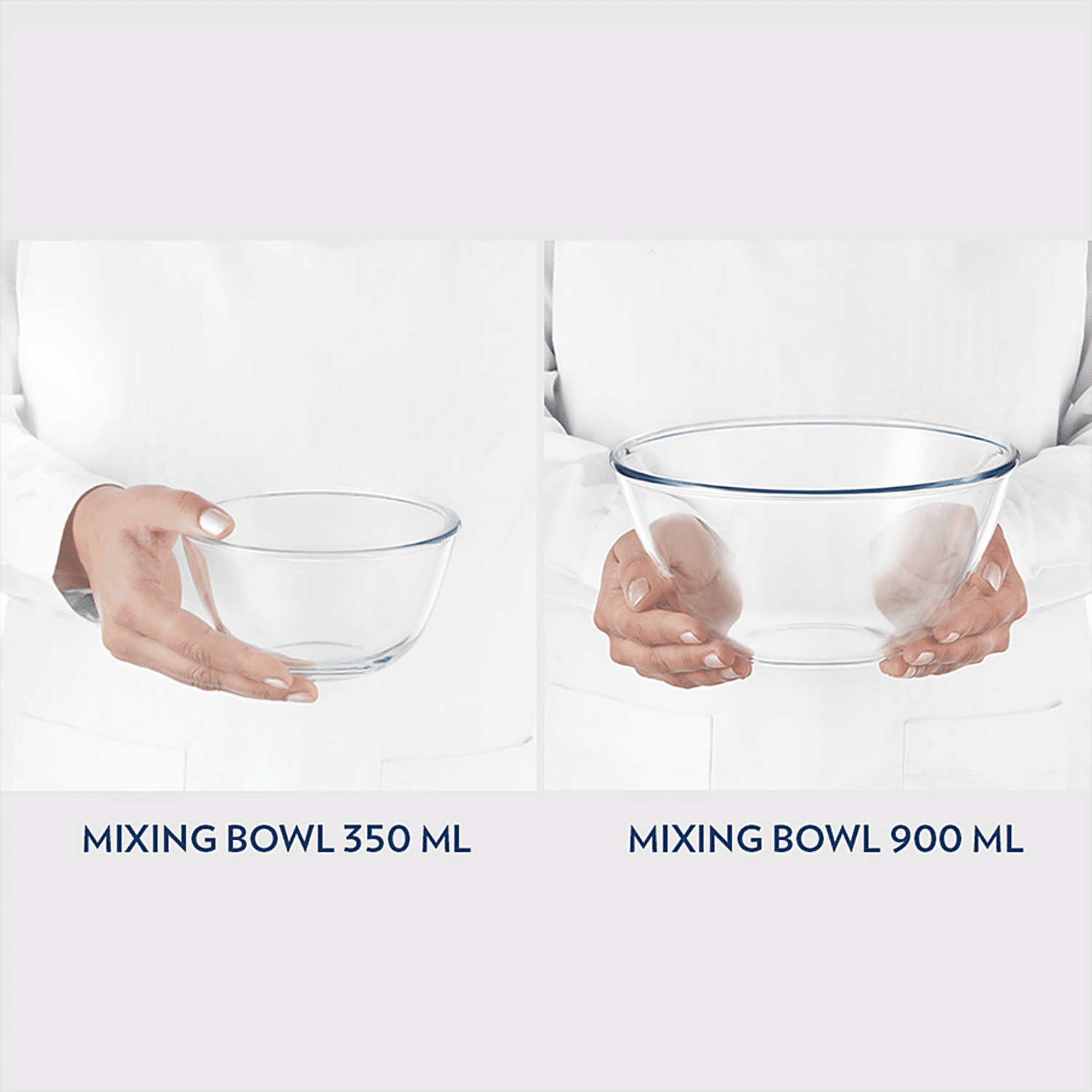 Simax Glass Mixing Bowls Set: Borosilicate Glass Mixing Bowls for Kitchen - Microwave and Oven Safe Bowls - Glass Bowls for Kitchen - Glass Mixing