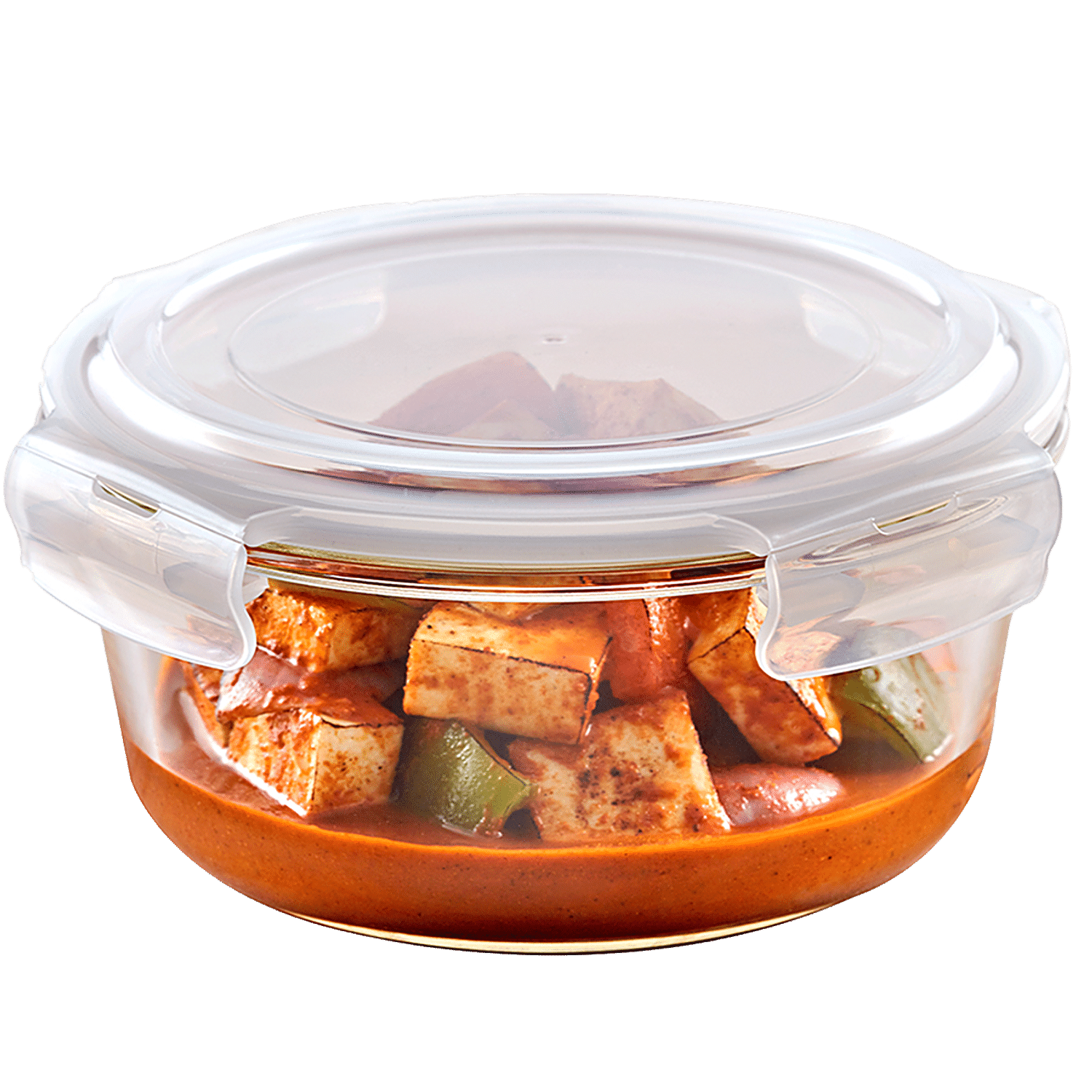 1pc 400ml Transparent Plastic Lunch Box, Microwave Safe, Leakproof