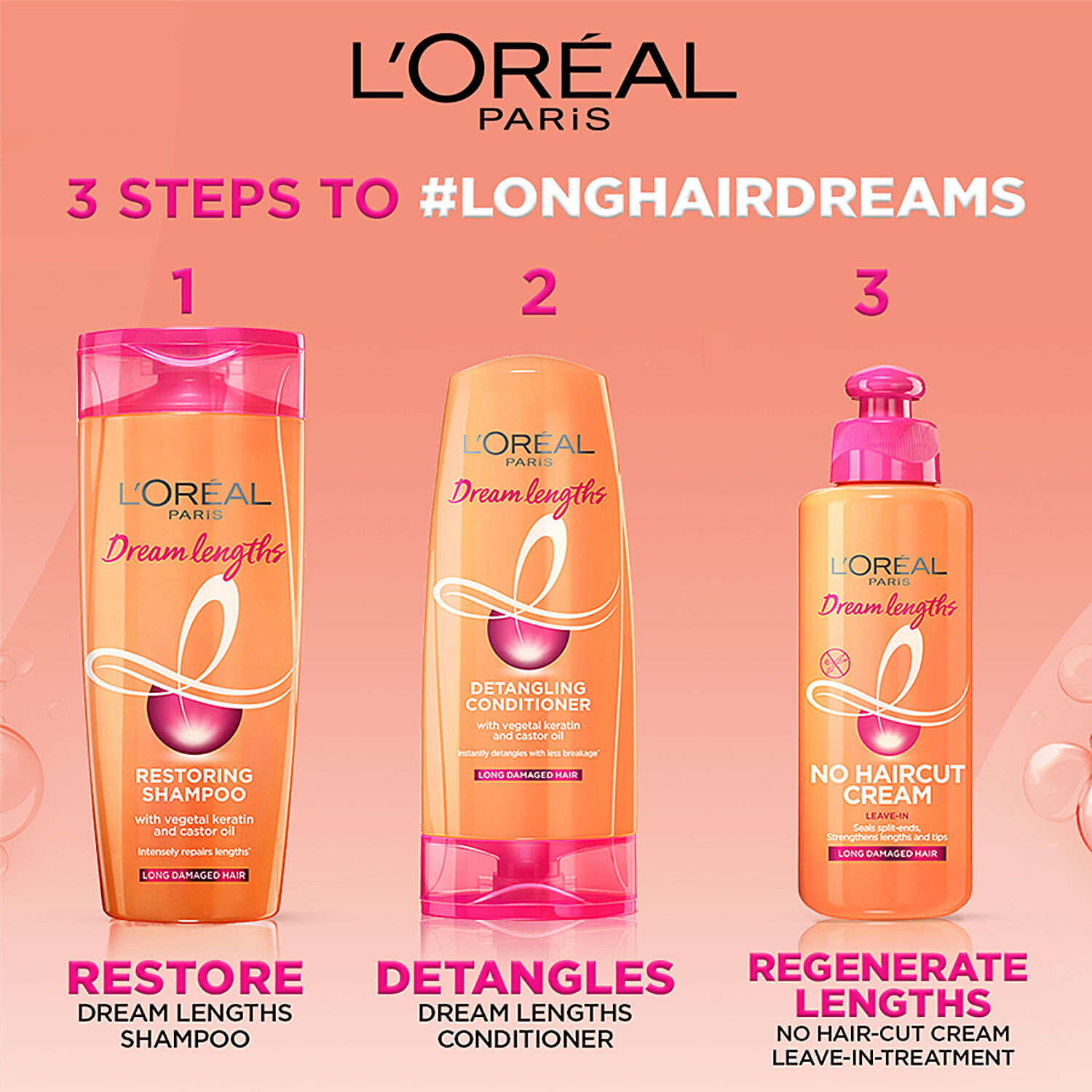 Buy Loreal Paris Dream Lengths No Haircut Cream - Leave In, Seals Split  Ends & Nourishes Hair, Sulfate Free Online at Best Price of Rs 549 -  bigbasket