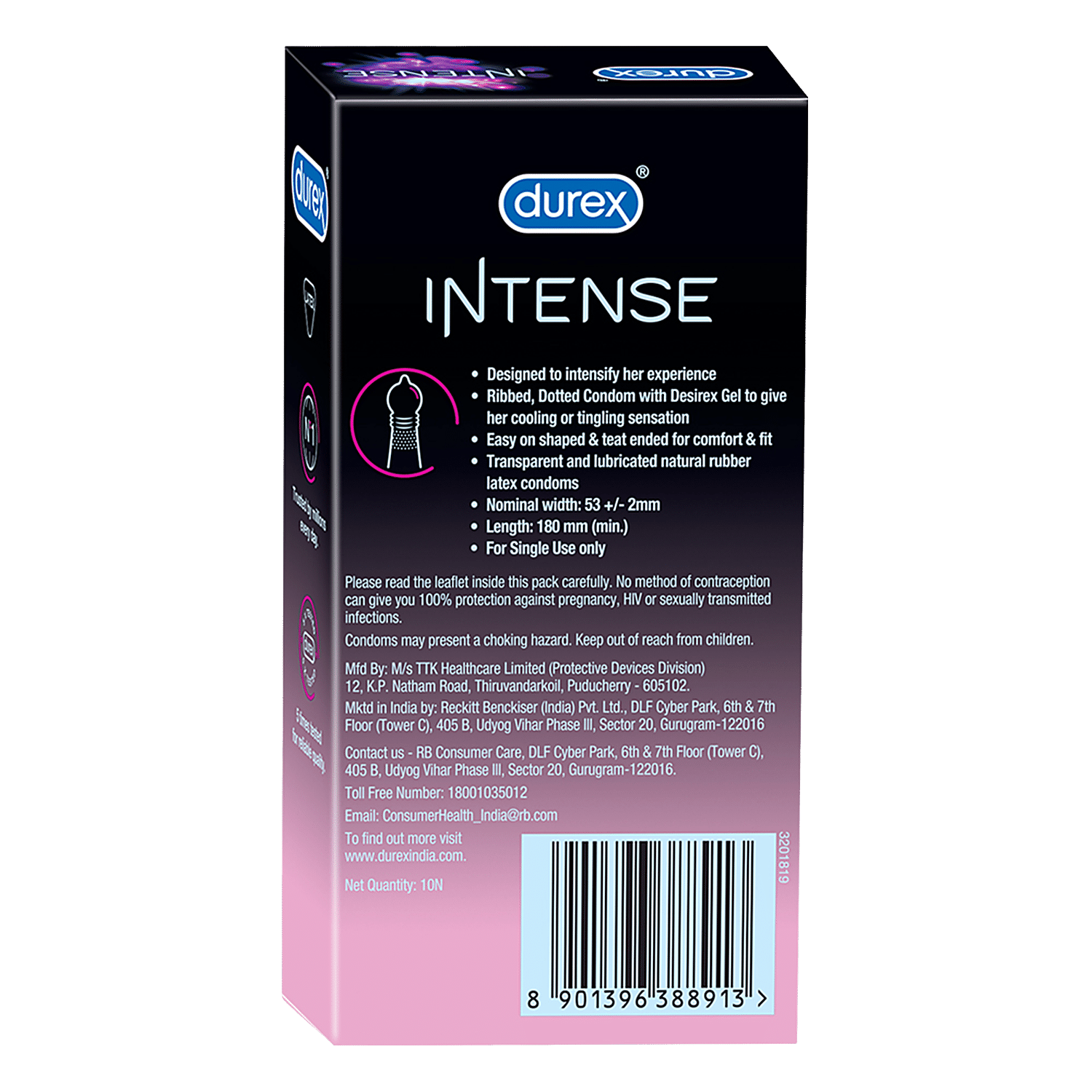 Buy Durex Intense Condom Online at Best Price of Rs 435.6 - bigbasket