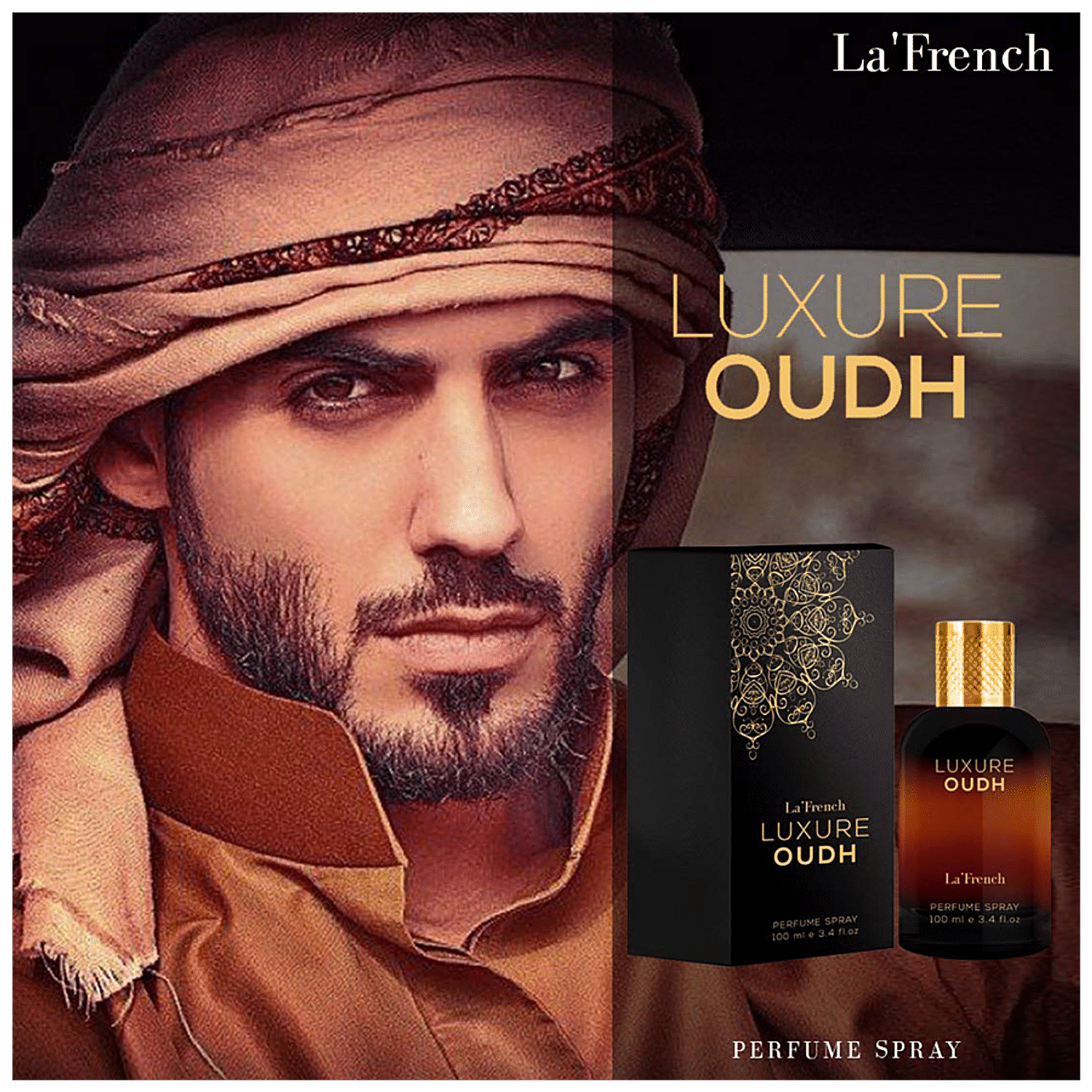  LA' French Luxure Oudh Perfume Scent For Men, Extra Long  Lasting Eau De Parfum Scent For Men, Premium Luxury Fragrance, Oud Scent  For Men