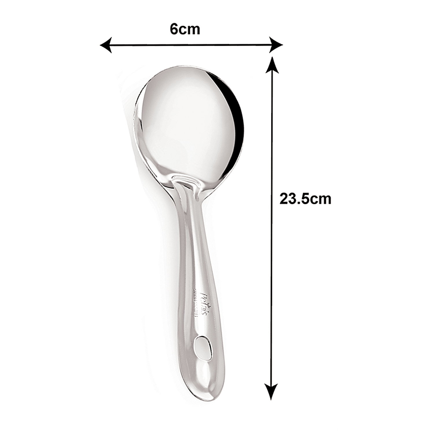 1pc Stainless Steel Large 6cm Ice Cream, Fruit, Biscuit Spoon