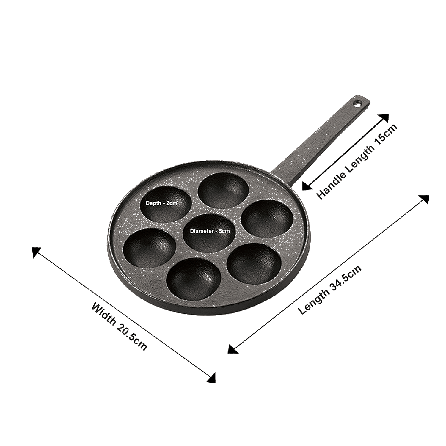 Bharath Agencies Cast Iron Appam Patra Paniarakkal 7 L capacity 22 cm  diameter Price in India - Buy Bharath Agencies Cast Iron Appam Patra  Paniarakkal 7 L capacity 22 cm diameter online at