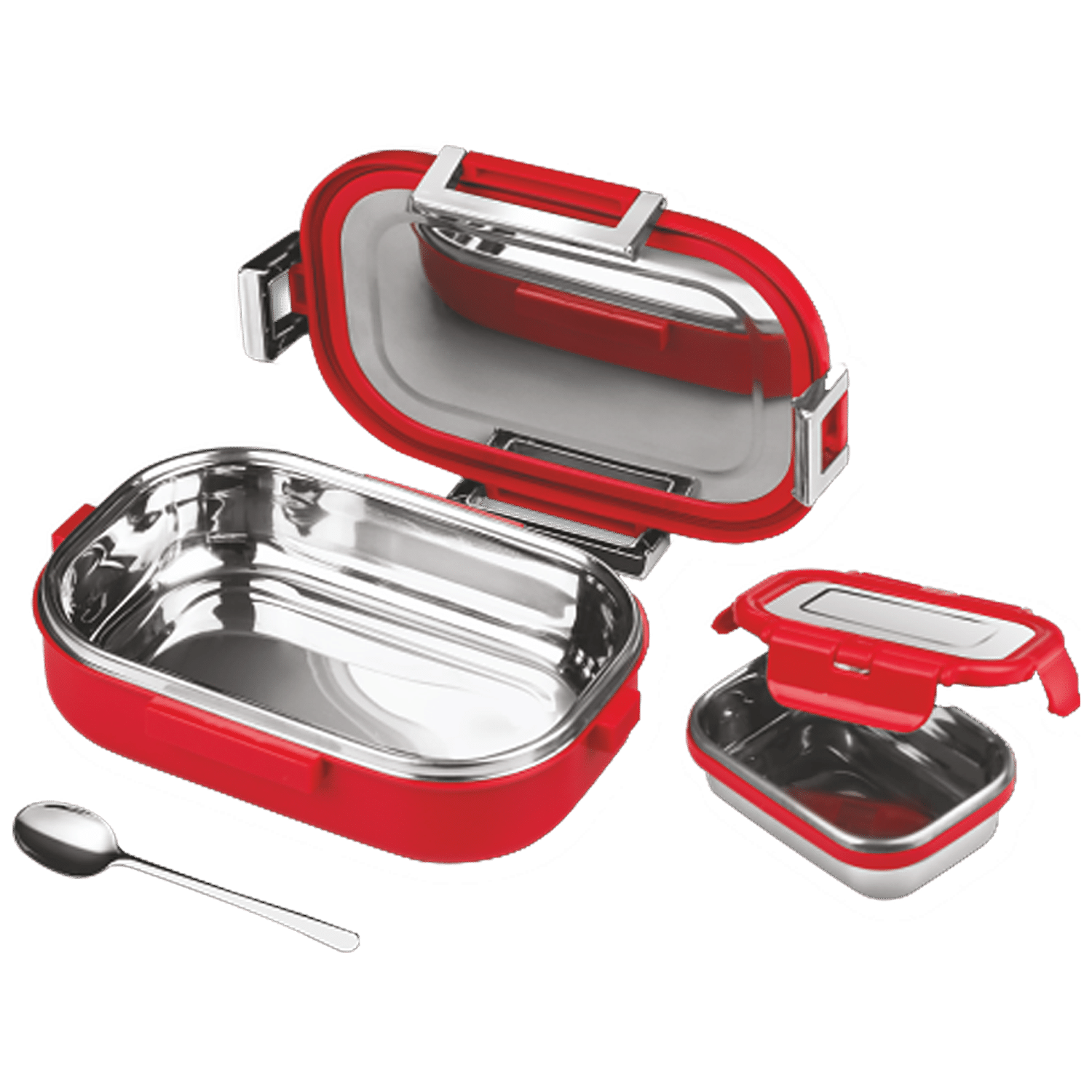 1pc Stainless Steel Lunch Box, Dual Layer Large Capacity Insulated