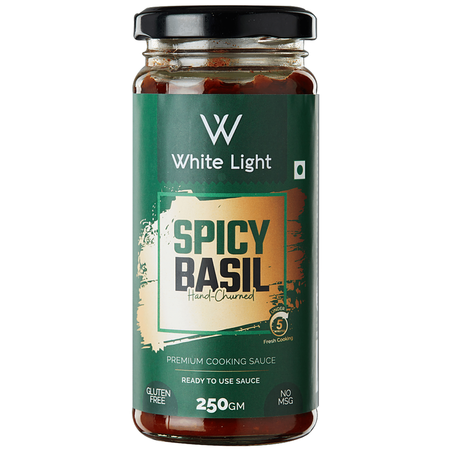 White Light Spicy Basil Sauce Authentic Premium Hand Churned For Cooking Dips Spread 250 g