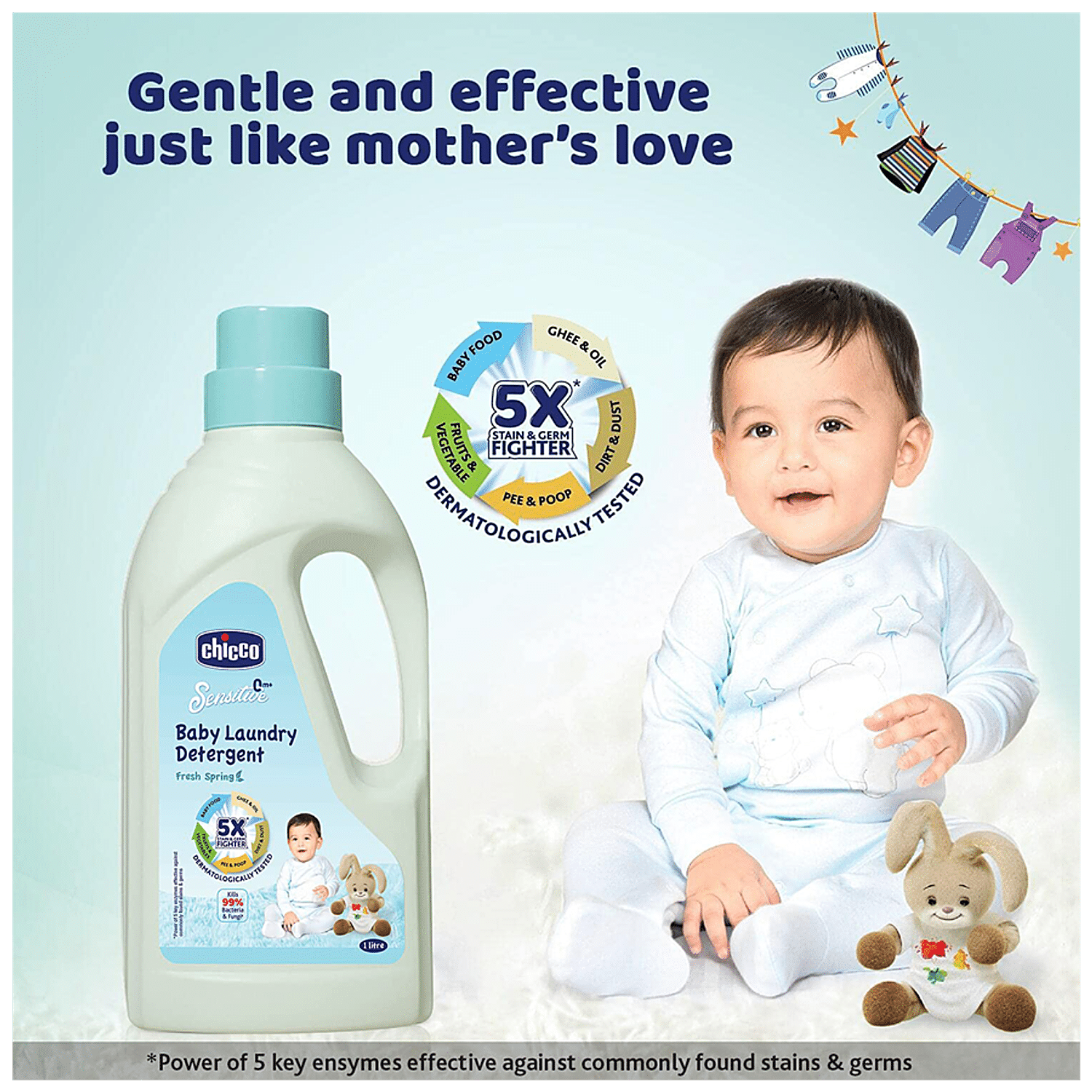 Buy Chicco Sensitive Baby Laundry Detergent - Fresh Spring, Removes Tough  Stains & Odour Online at Best Price of Rs 557.07 - bigbasket