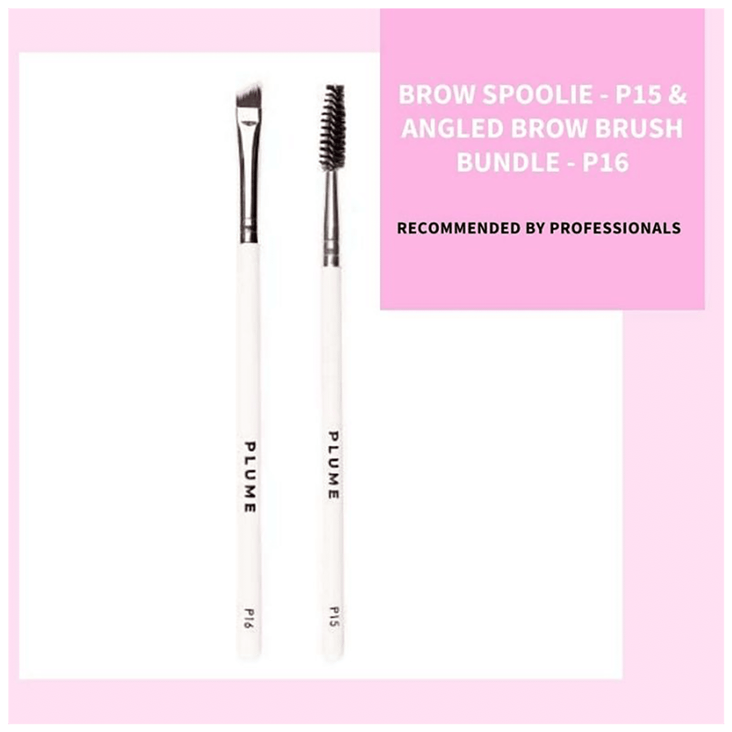 PLUME Brow Spoolie & Angled Brow Brush Bundle - For Flawless Makeup  Application, 2 pcs