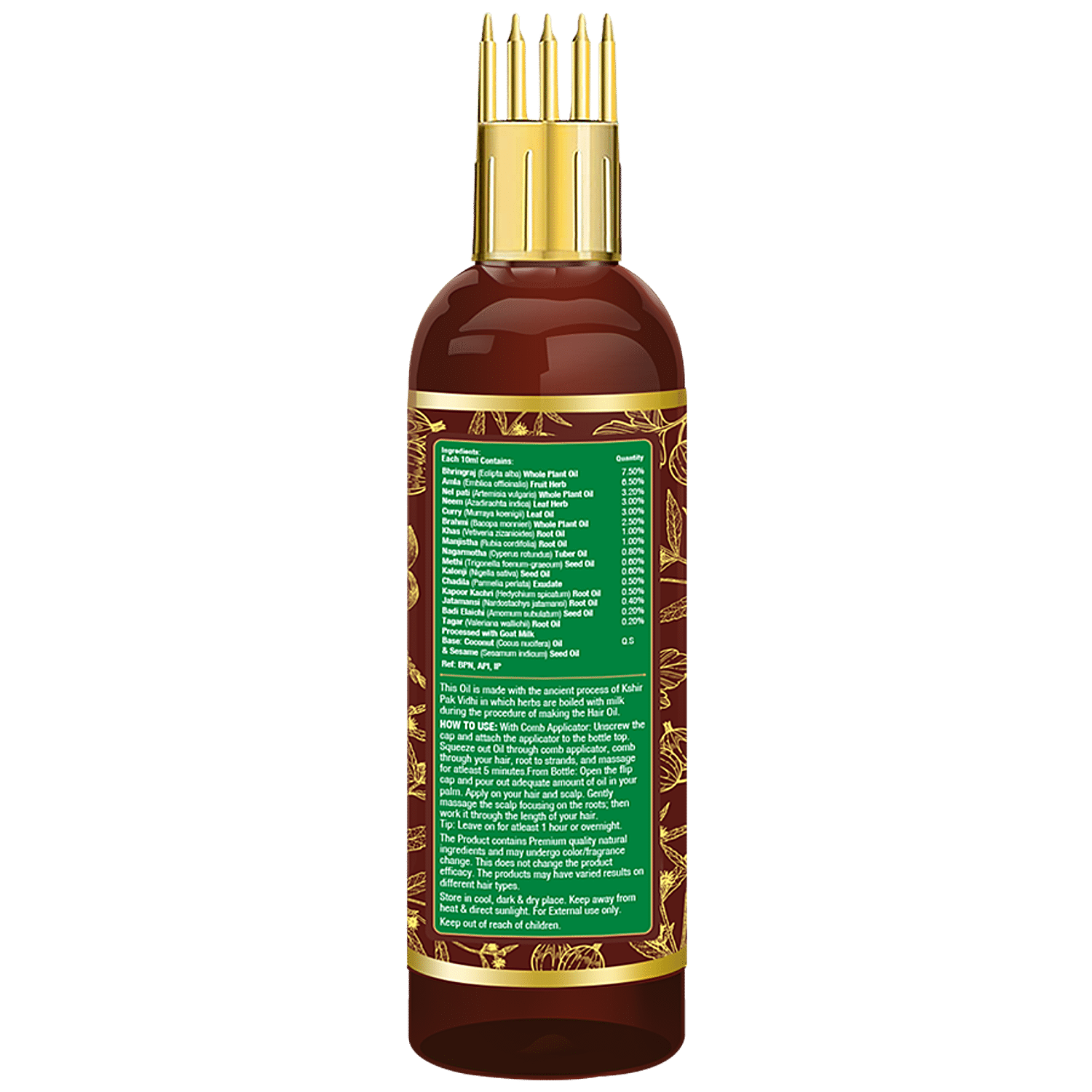 Buy Bhringraj & Amla Hair Oil With Comb Applicator 100ml Online @Best Price  - St.Botanica