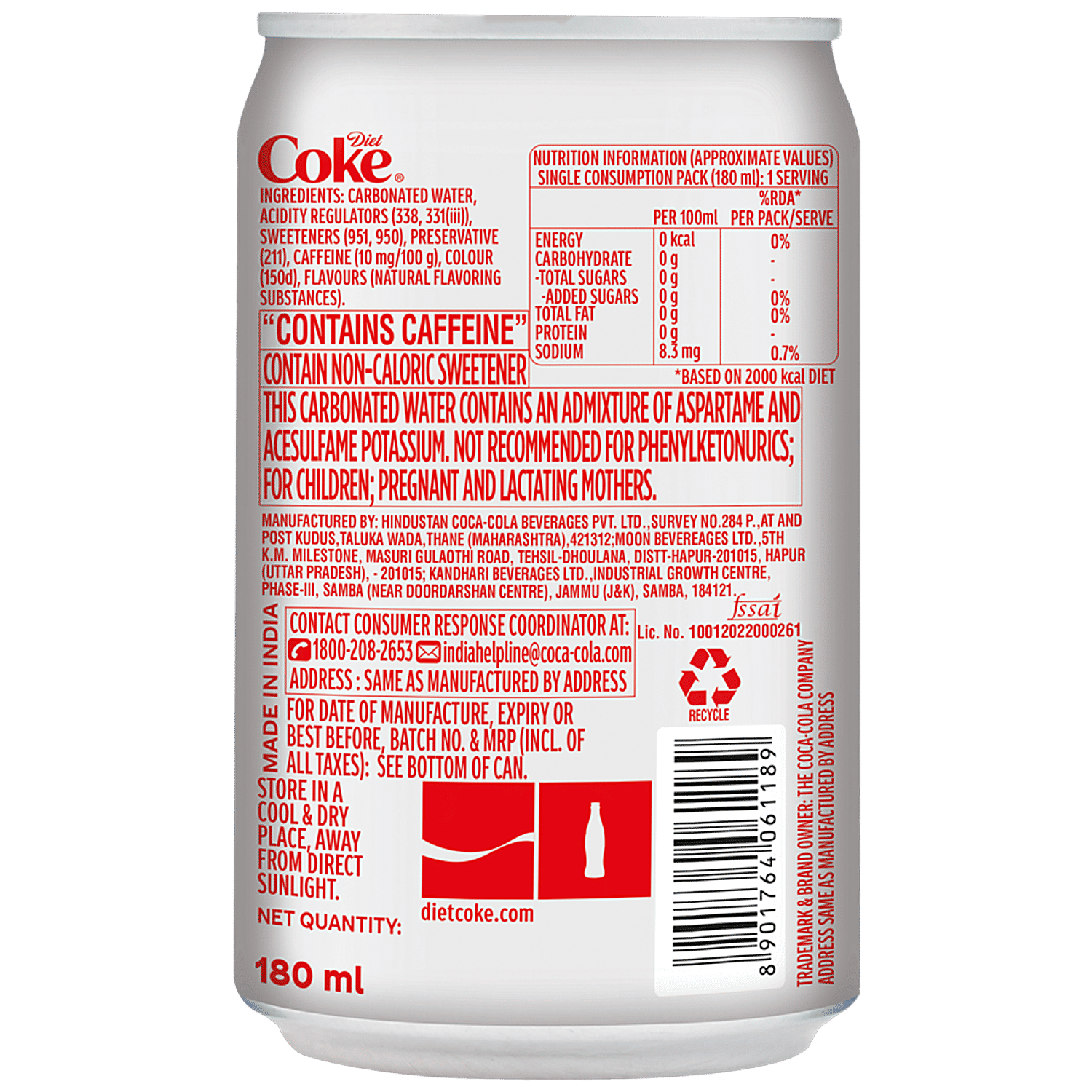 Diet Coke Vs Coke Nutrition Facts