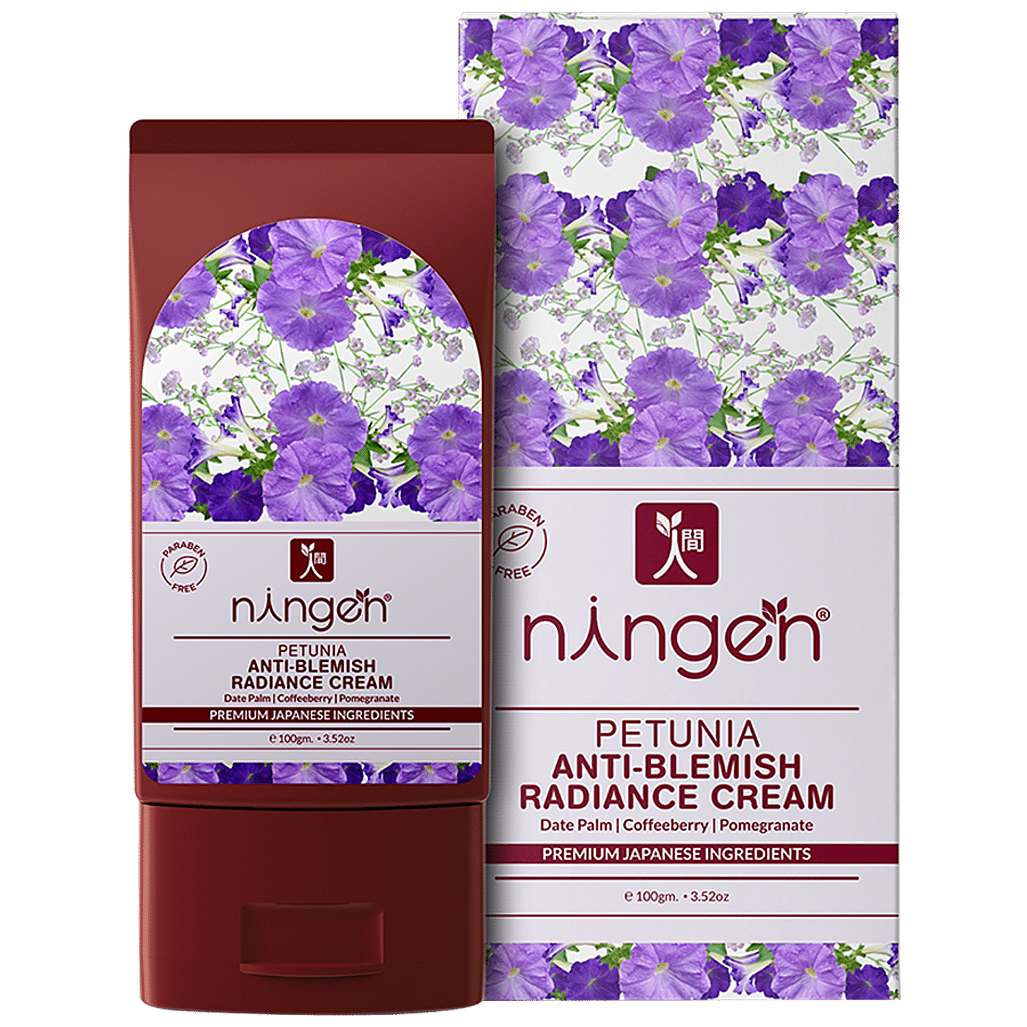 Ningen Petunia Anti-Blemish Radiance Cream - Date Palm, Coffeeberry &  Pomegranate, Treats Wrinkles, 100 g