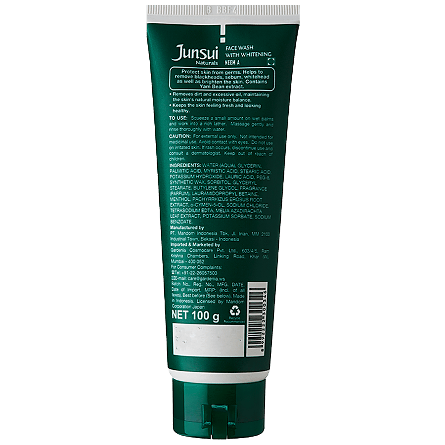 Buy Junsui Naturals Face Wash With Whitening - Neem, Ideal Skin Care &  Protection, Foaming Scrub Online at Best Price of Rs 175 - bigbasket