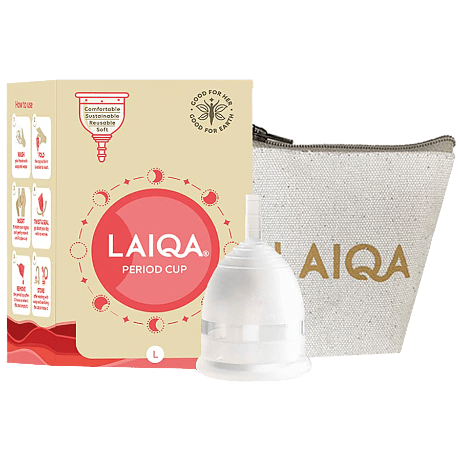 Buy LAIQA Menstrual Cup - Medium Size, With Storage Pouch, Ultra