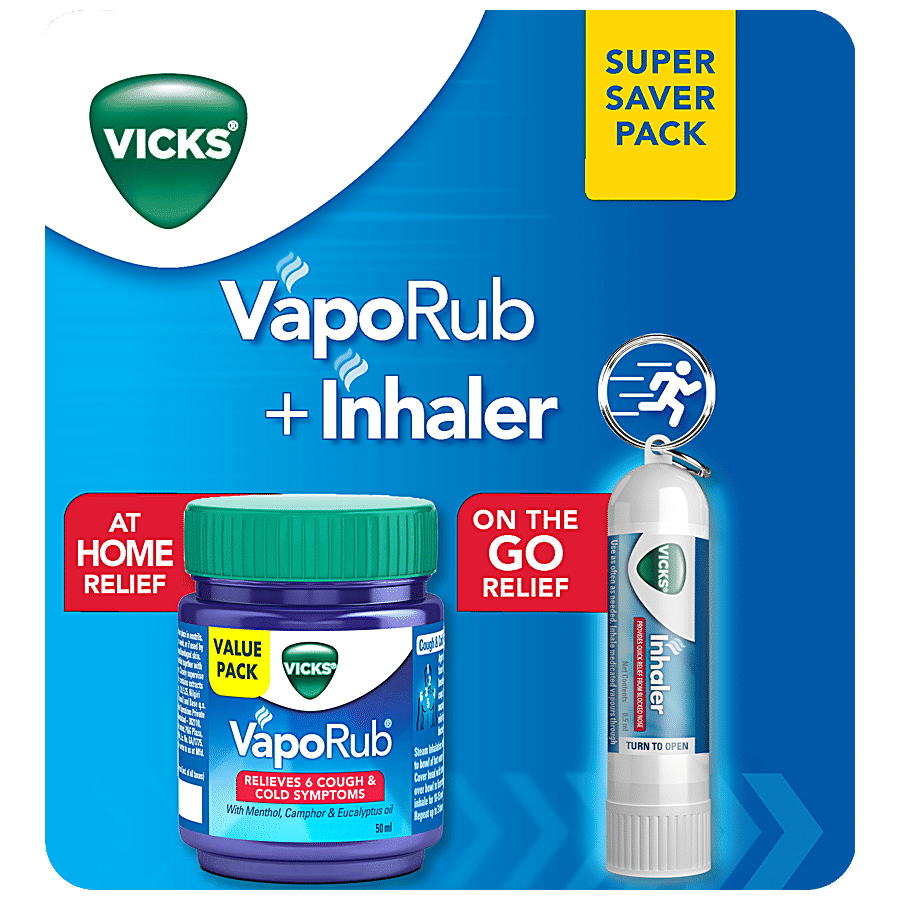Buy Vicks VapoRub + Inhaler - For Cold & Cough Online at Best Price of Rs  205 - bigbasket