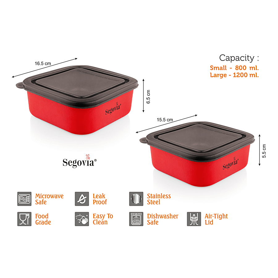 Buy SEGOVIA Microwave Safe Steel airtight Lid Food Storage Containers,  Lunch Box 1200 ML - 1200 Steel, Plastic Utility Container Online at Best  Prices in India - JioMart.