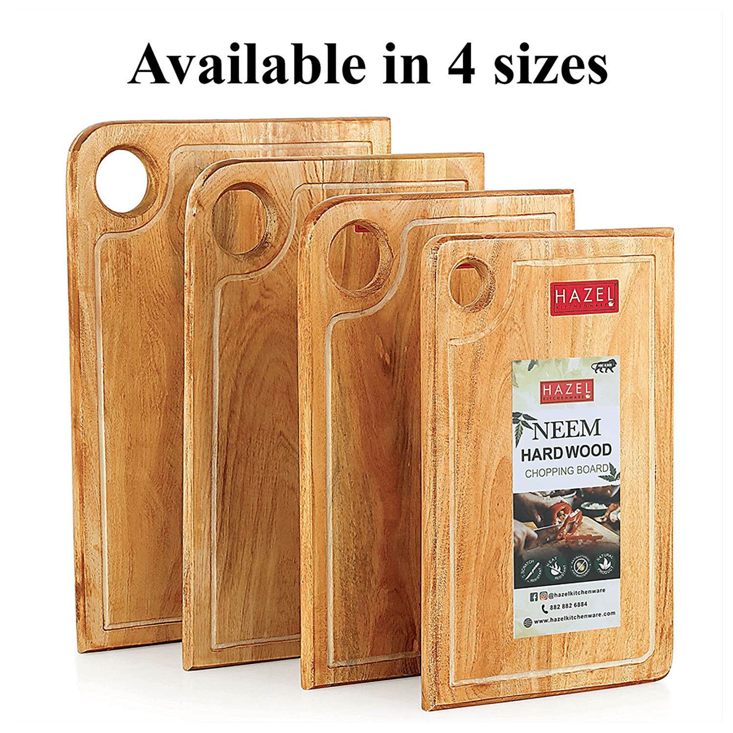 Buy HAZEL Neem Wooden Vegetable Rectangle Shape Chopping Board - 30 cmX 43  cm Online at Best Price of Rs 429 - bigbasket