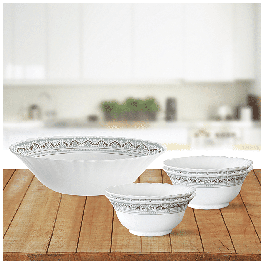 Buy Larah by Borosil Classic Opal Ware Pudding Set - Microwave