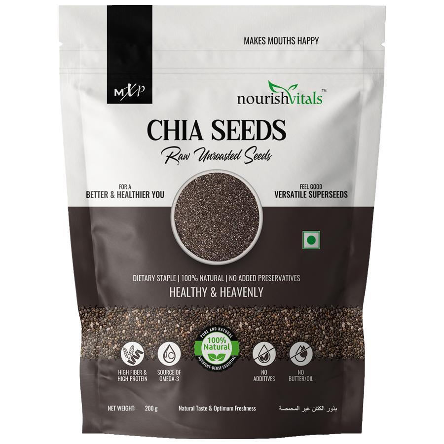 Buy Nourishvitals Chia Seeds Raw Unroasted High Fiber