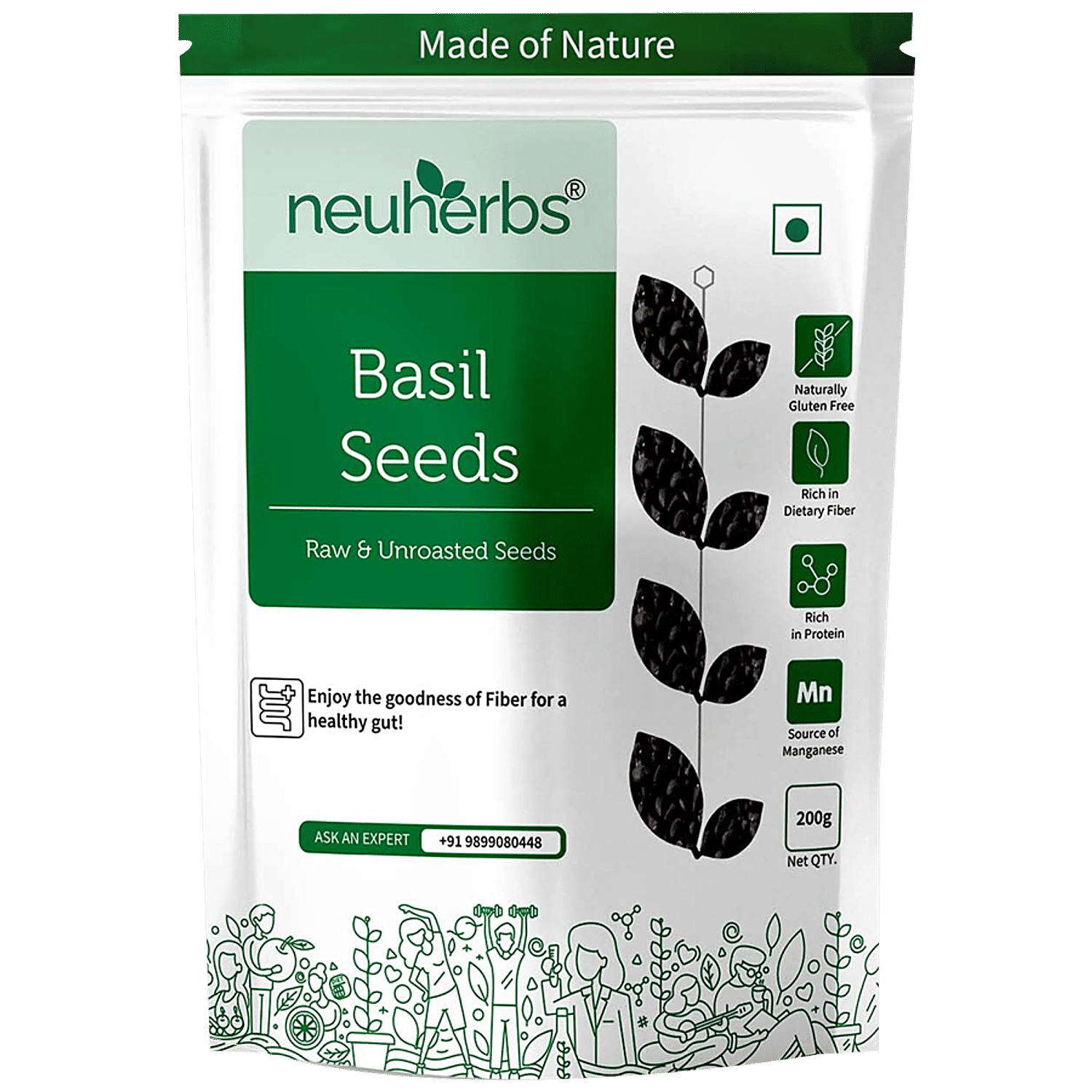 Buy Neuherbs Raw Unroasted Basil Seeds Rich In Protein Fibre