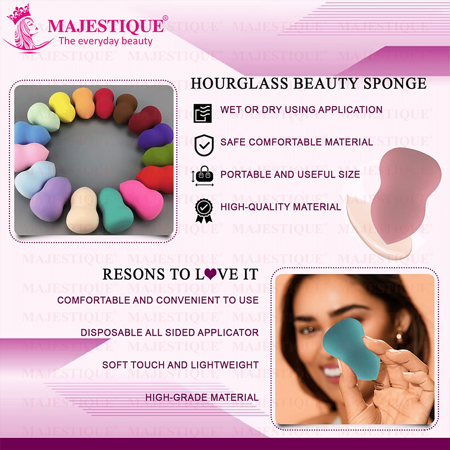 Buy MAJESTIQUE Beauty Makeup Blender Sponge - Unique, Soft, Washable &  Reusable Online at Best Price of Rs 111.97 - bigbasket