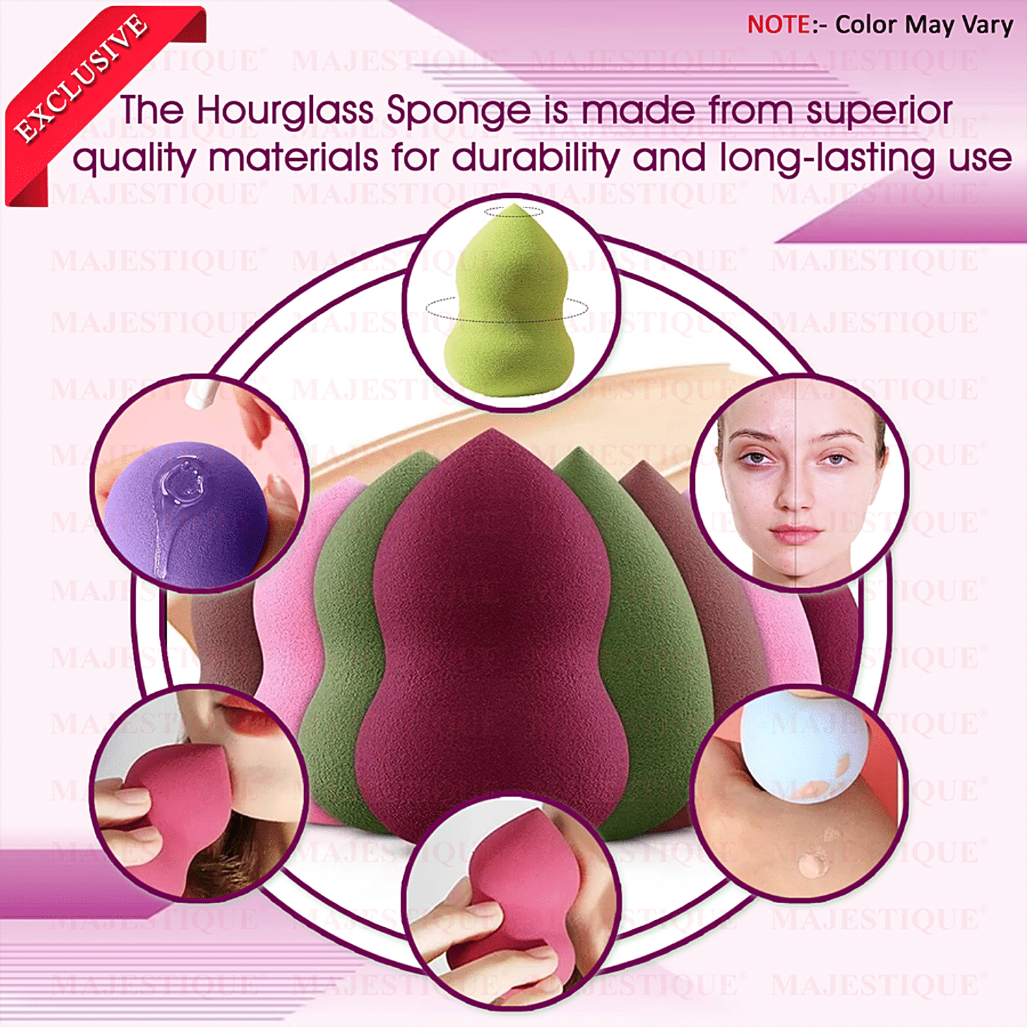 Buy MAJESTIQUE Face Sponge - Compact Powder Puff, Beauty Blender, Large  Grip Area, For Makeup Online at Best Price of Rs 115.84 - bigbasket