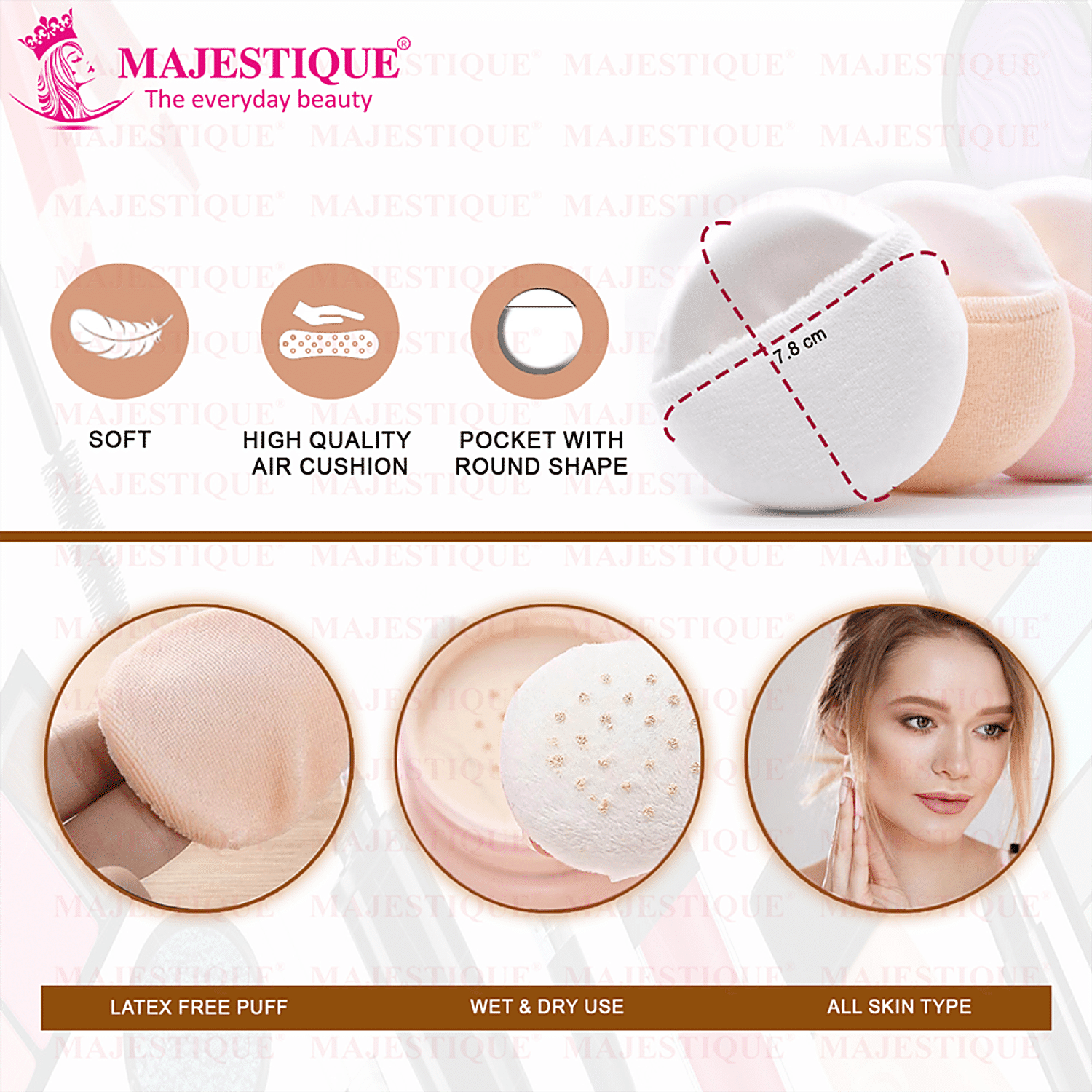 Buy MAJESTIQUE Face Soft Pad Cream Tone - Cotton Powder Puff, Comfortable  To Use Online at Best Price of Rs 130.66 - bigbasket