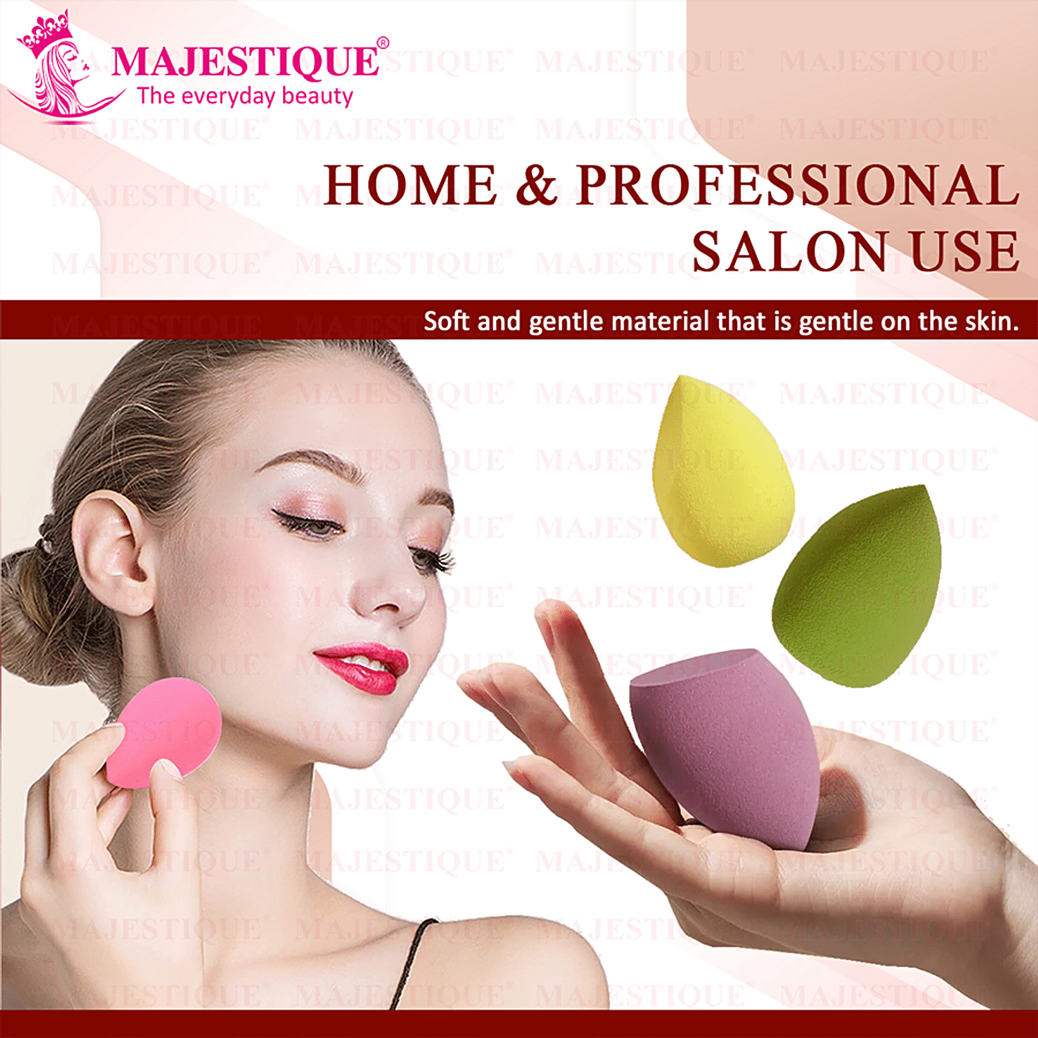 Buy MAJESTIQUE Beauty Makeup Blender/Face Sponge - Cosmetic Tools,  Waterproof, For Dry & Wet Use Online at Best Price of Rs 231.07 - bigbasket