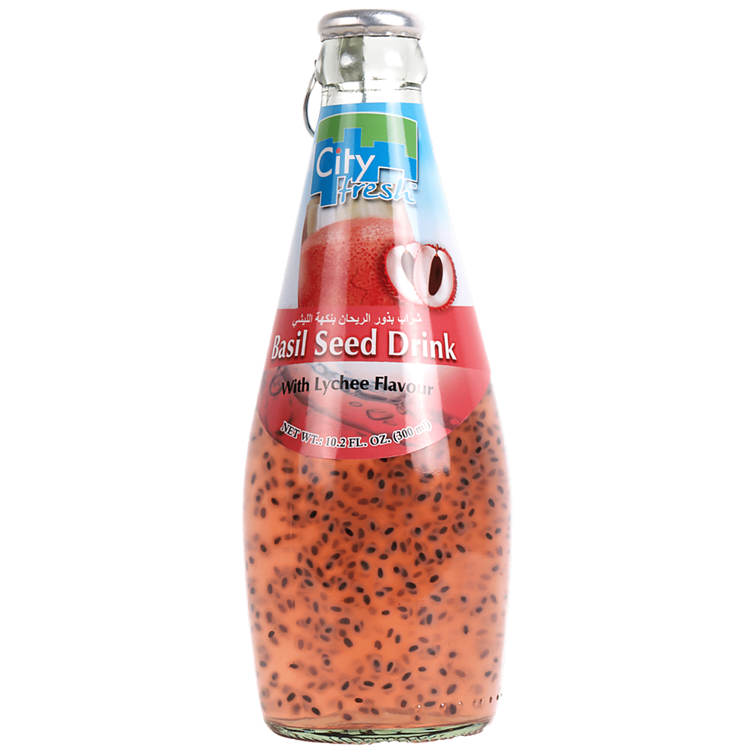 City Fresh Basil Seed Lychee Flavour Drink Refreshing Rich In Antioxidants 300 ml