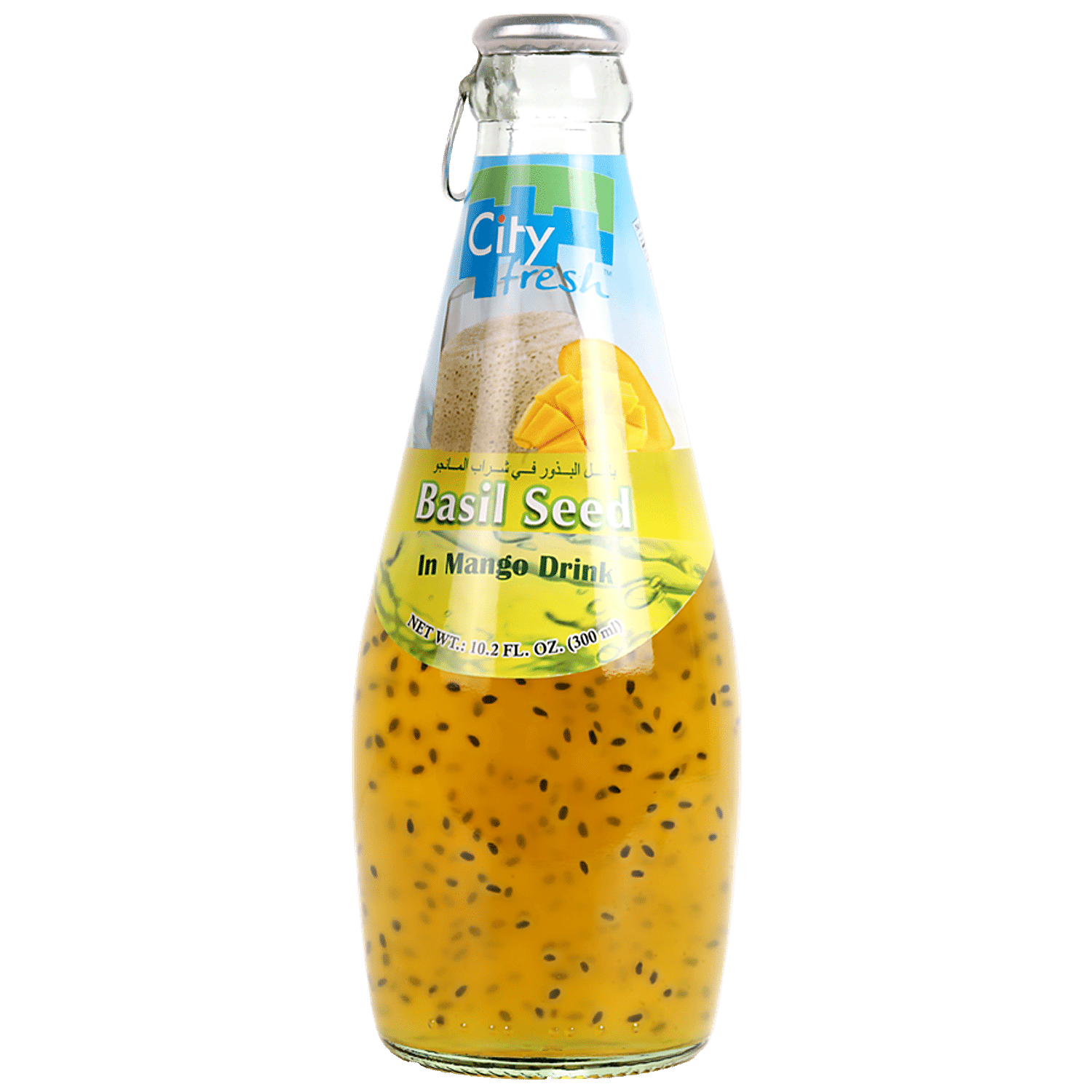 City Fresh Basil Seed Mango Flavour Drink Refreshing Rich In Antioxidants 300 ml