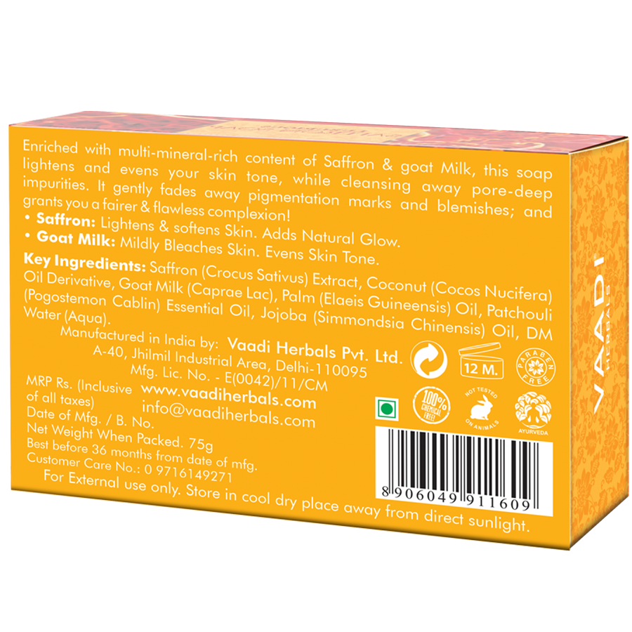 Buy Vaadi Herbals Luxurious Saffron Soap Handmade Skin