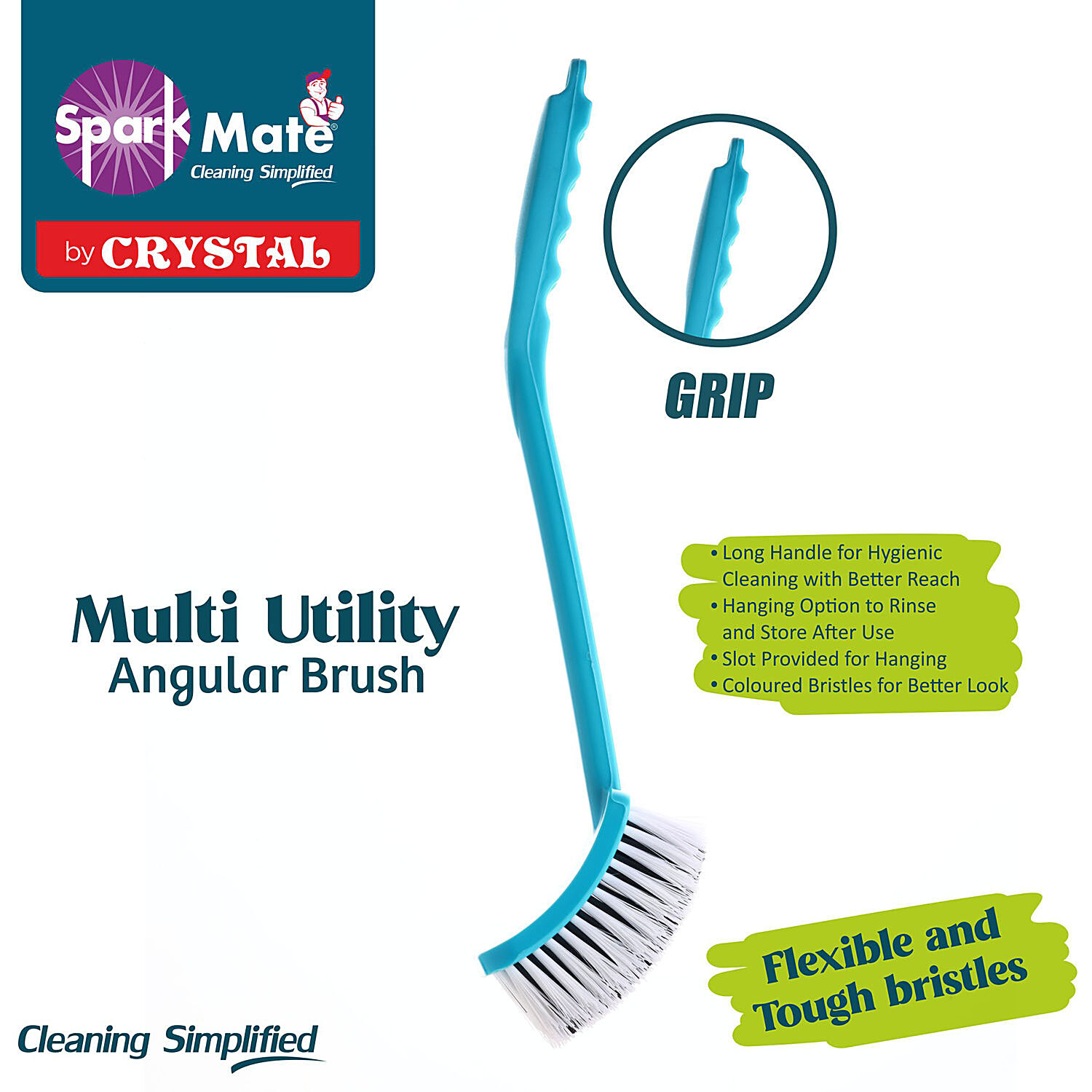 Buy Sparkmate By Crystal Round Toilet Brush Online at Best Price