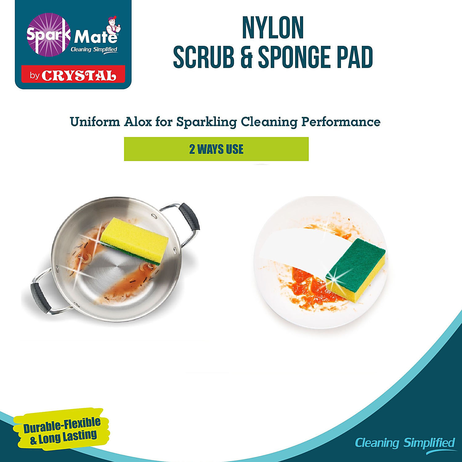 Nylon Sponge Dish Scrubber