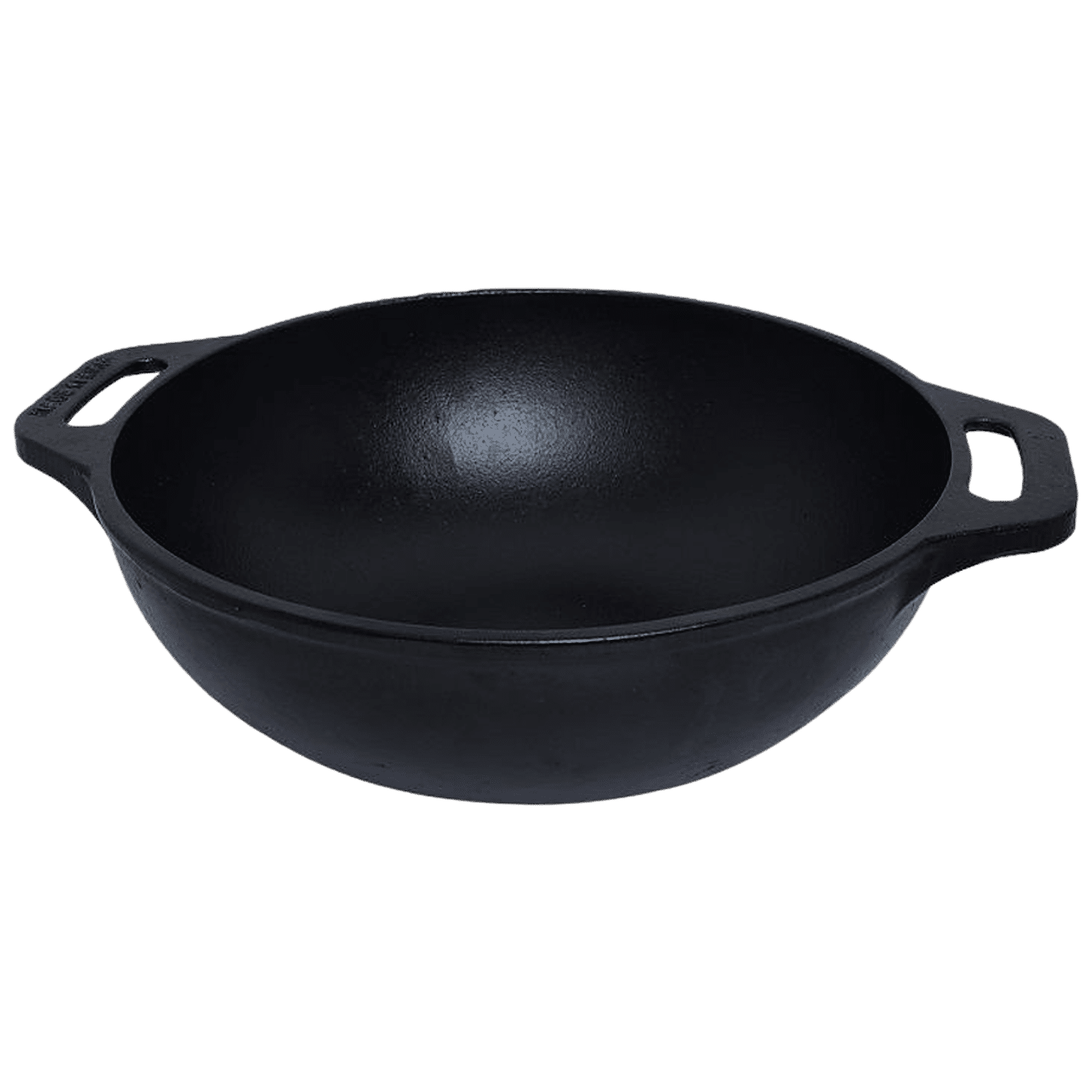 Cast Iron Kadai Flat Base, Smooth Finish