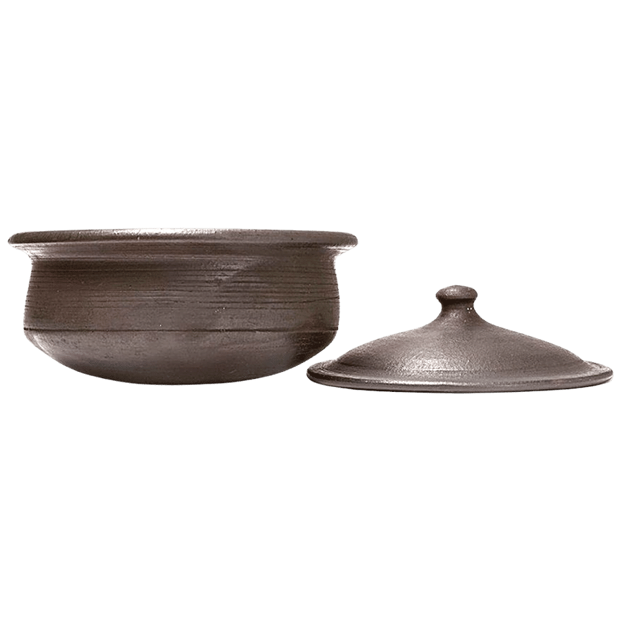 Unglazed Clay Pot for Cooking With Lid/ Earthen Kadai/ LEAD-FREE