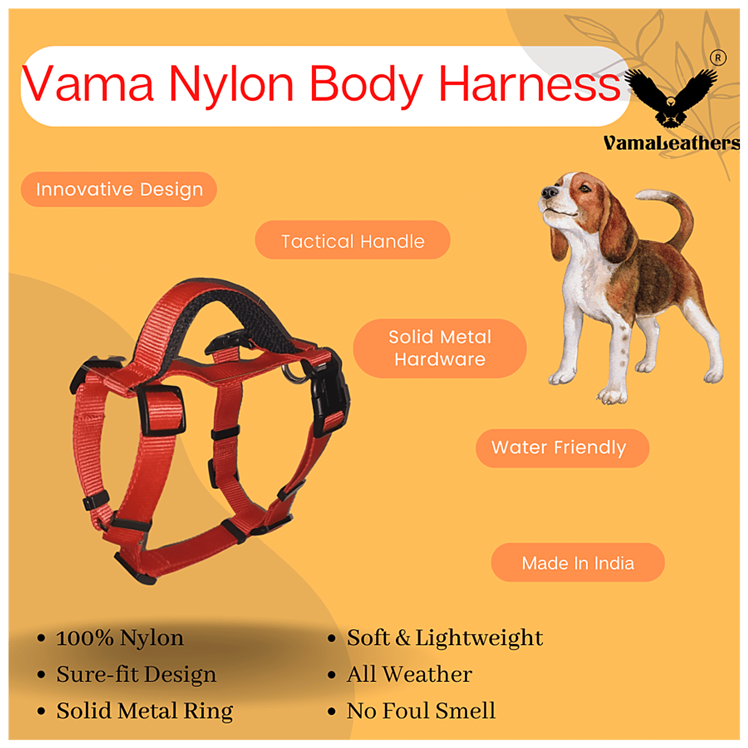 Buy Vama Leathers Cotton Leash - Long & Short Handle, For Giant & Extra  Large Dogs, Racing Red Online at Best Price of Rs 390 - bigbasket