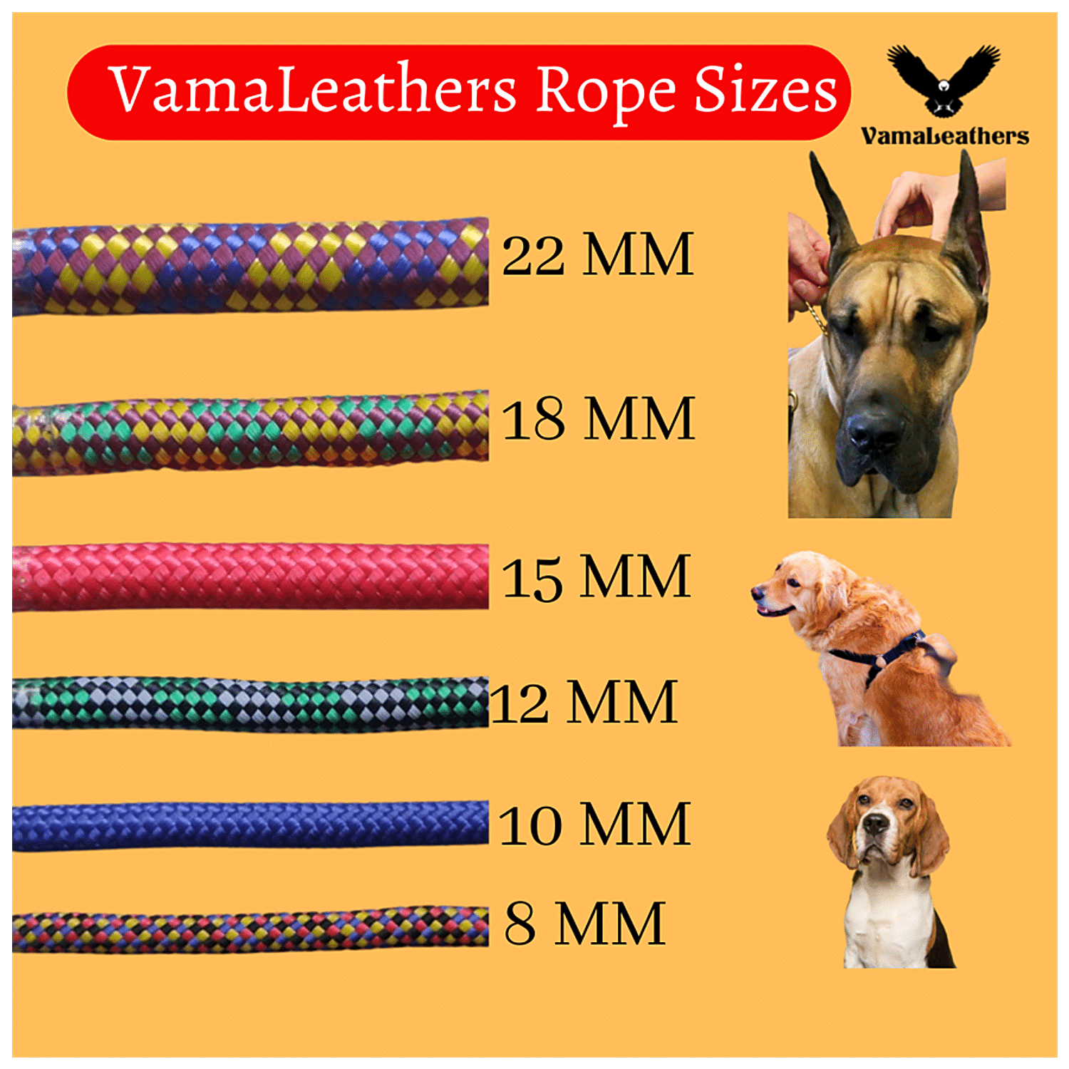 Buy Vama Leathers Cotton Leash - Long & Short Handle, For Giant & Extra  Large Dogs, Racing Red Online at Best Price of Rs 390 - bigbasket