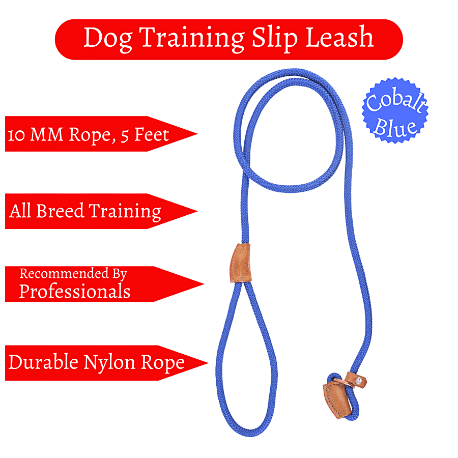 Buy Vama Leathers Cotton Leash - Long & Short Handle, For Giant & Extra  Large Dogs, Electric Blue Online at Best Price of Rs 455 - bigbasket