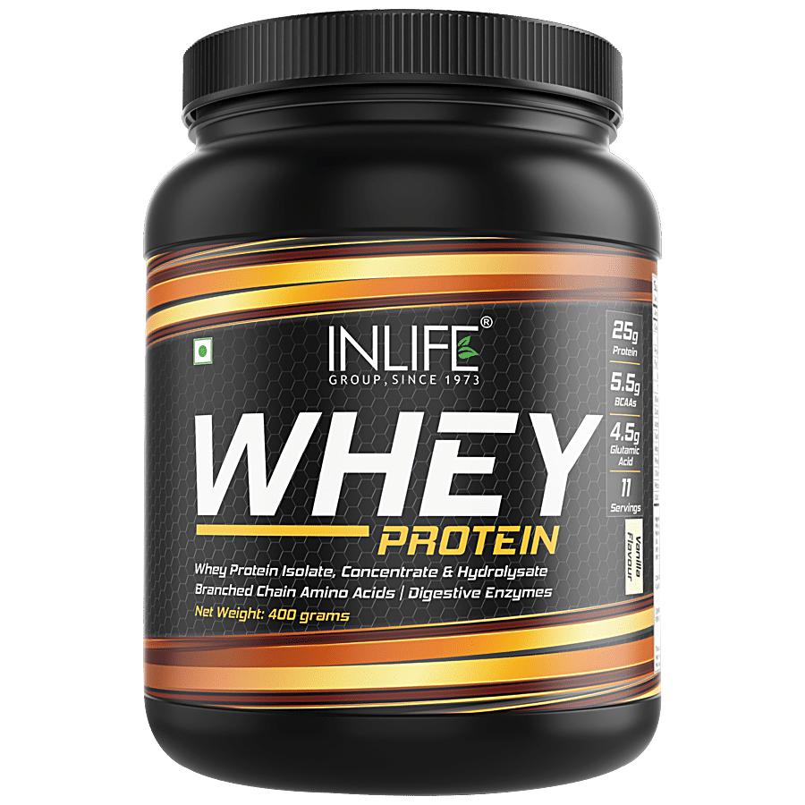 Inlife Whey Protein Powder With Isolate Concentrate For Gym Body Workout  Supplement (Vanilla 2 Kgs)