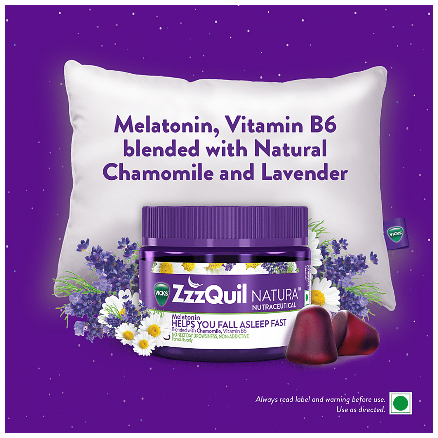 Buy Vicks Zzzquil Natura - Melatonin Helps Fall Asleep Fast, Non-Addictive  & No Next-Day Drowsiness Online at Best Price of Rs  - bigbasket