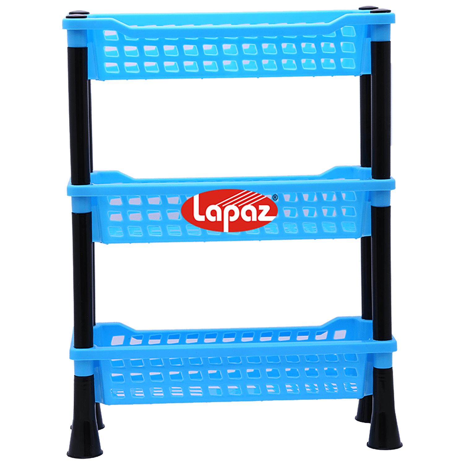 Blue Plastic 3 in 1 Small Kitchen Storage Rack Stand, Size: 42x30x24cm