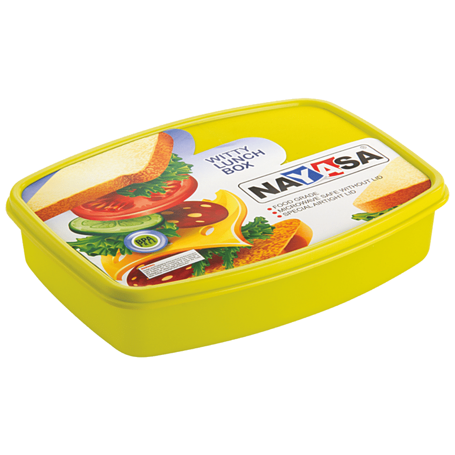 1pc Green Pp Lunch Box, Microwave Safe Heating Box For Students