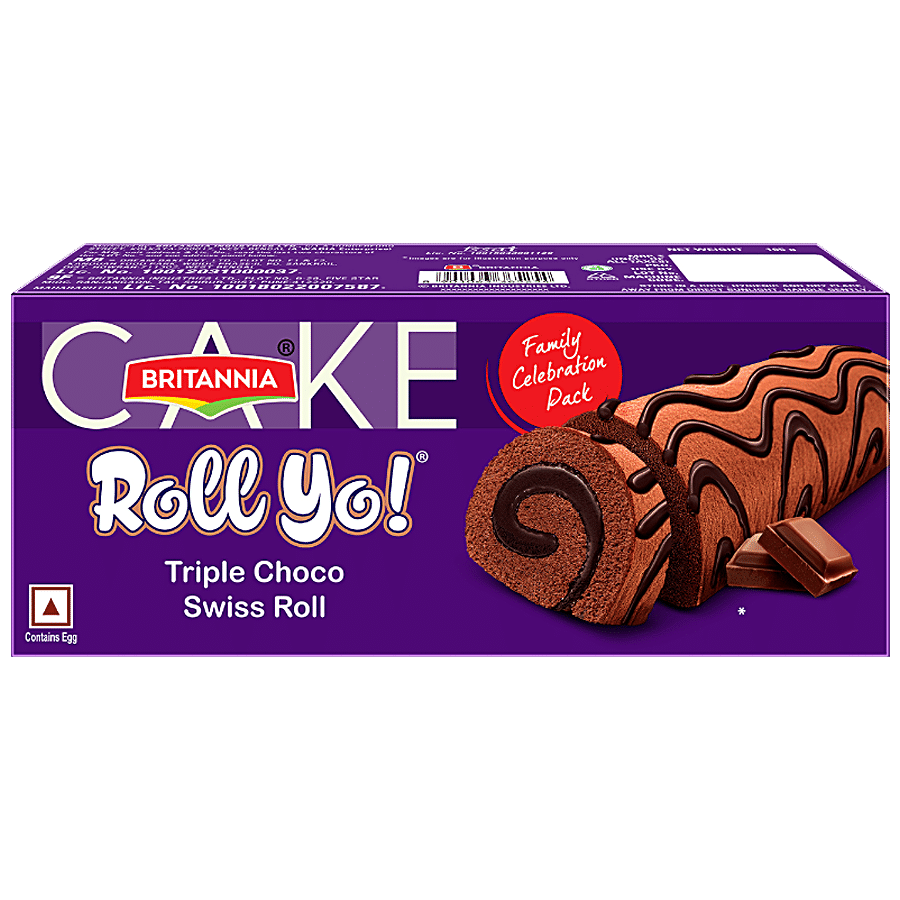 Buy Britannia Cake Roll Yo Triple Choco Swiss Roll Family Pack, Contains  Egg Online at Best Price of Rs 90 bigbasket